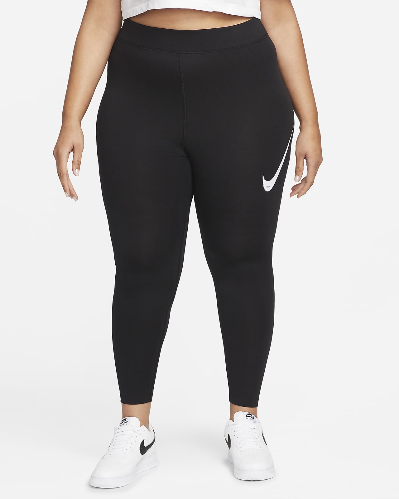 Nike Sportswear Swoosh Damen-Leggings mit hohem Bund (große Größe)