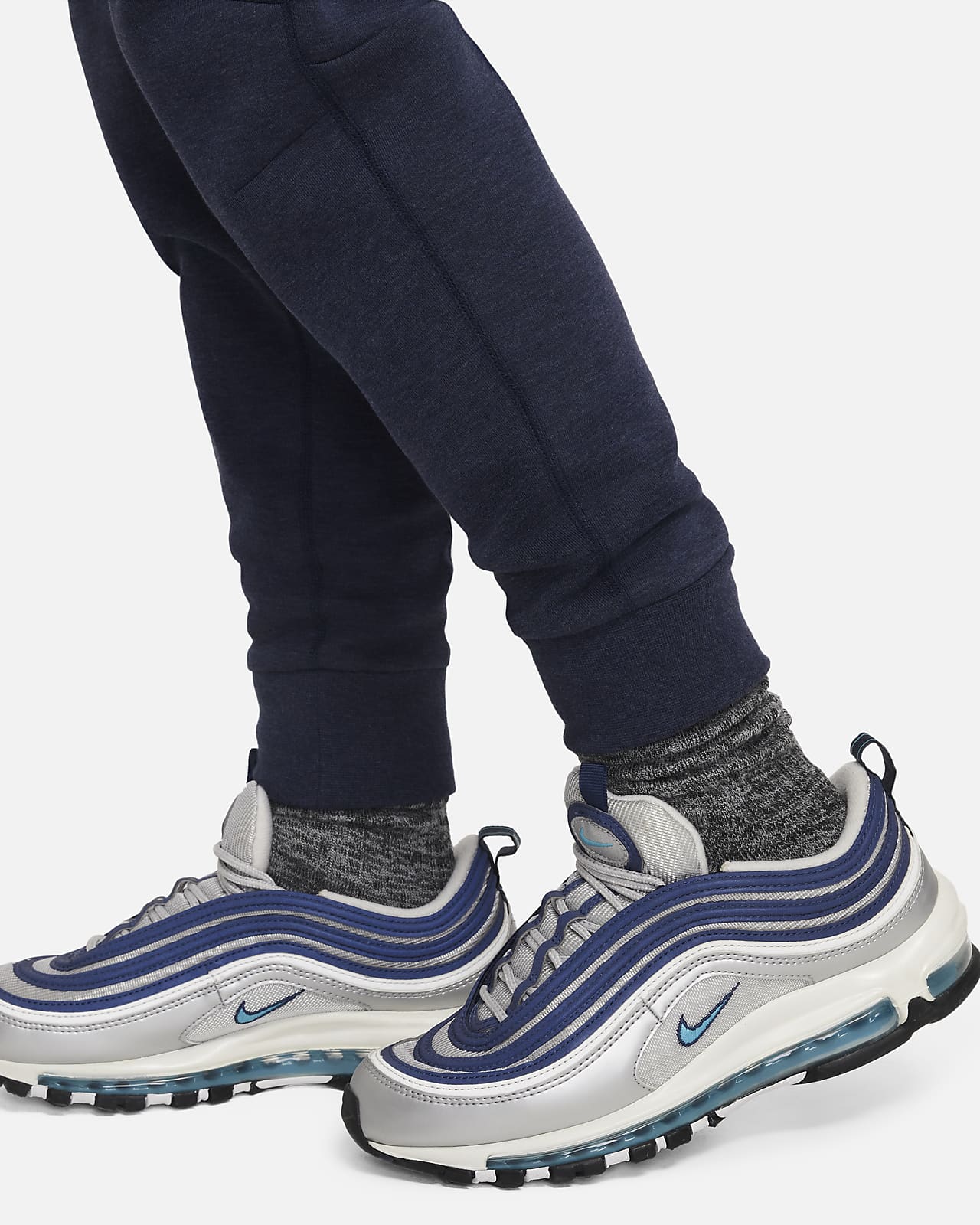 Nike Snow Pants Boys Large Solid Blue Pull On Elastic Waist Drawstring  23x26 