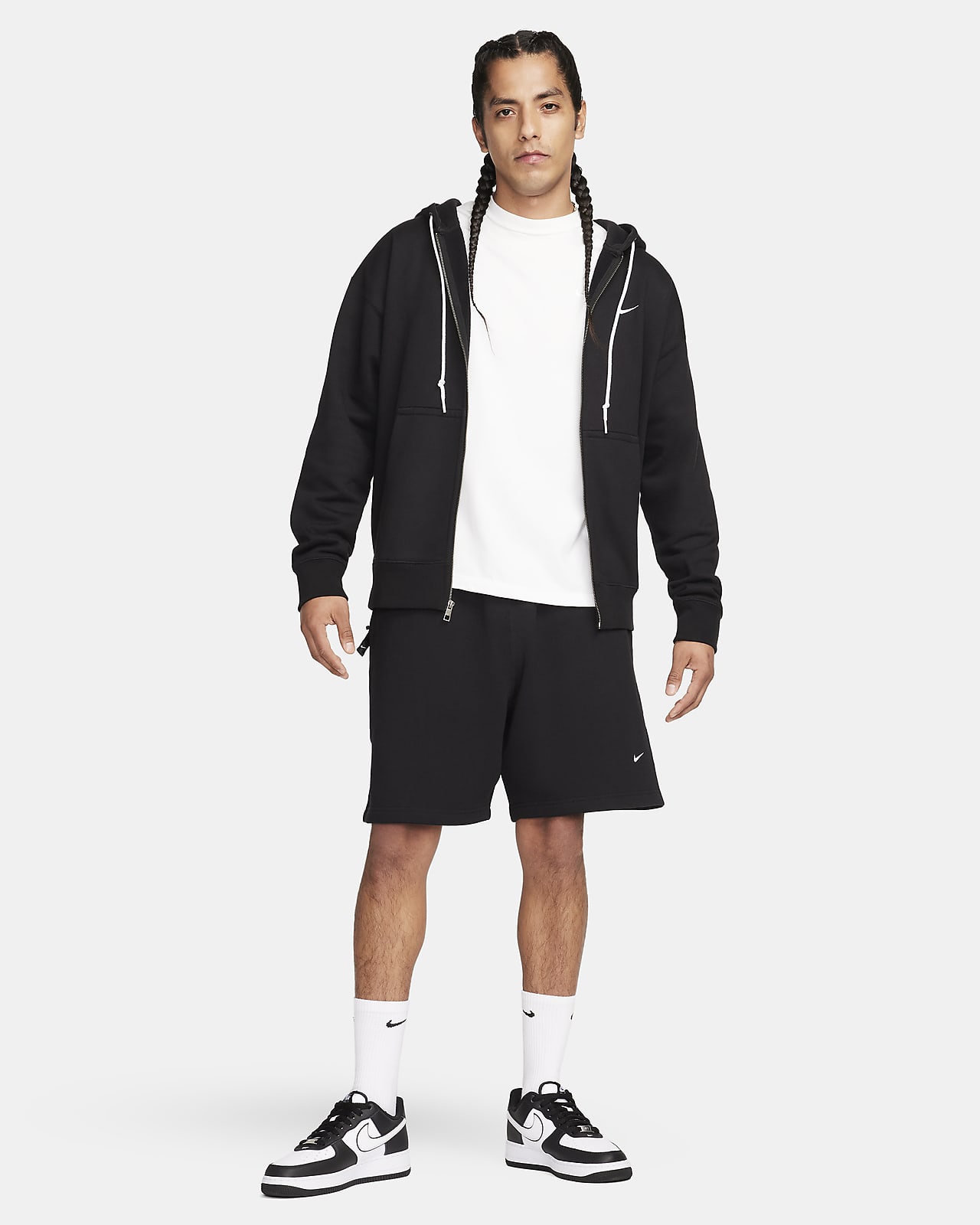 Nike swoosh cheap fleece shorts mens