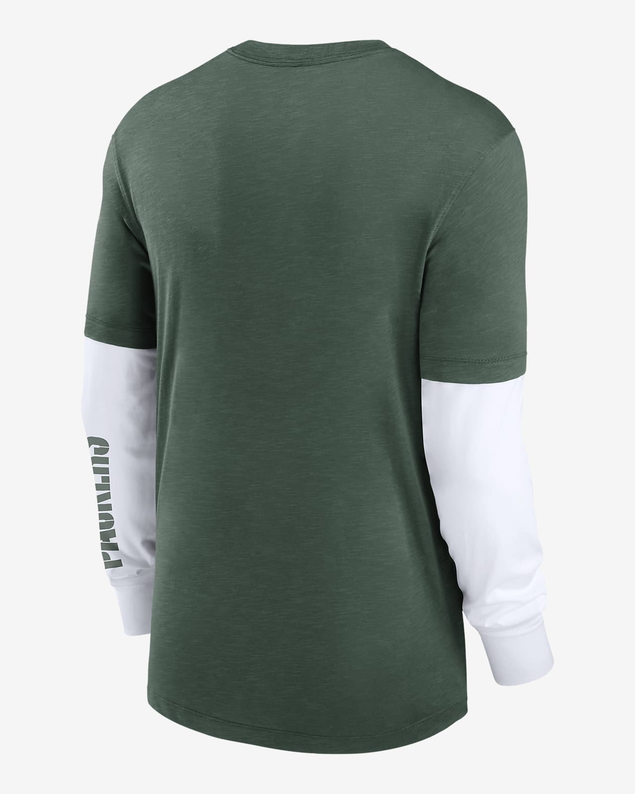 Green Bay Packers Men’s Long Sleeve Angle Tee - Black/White/Grey