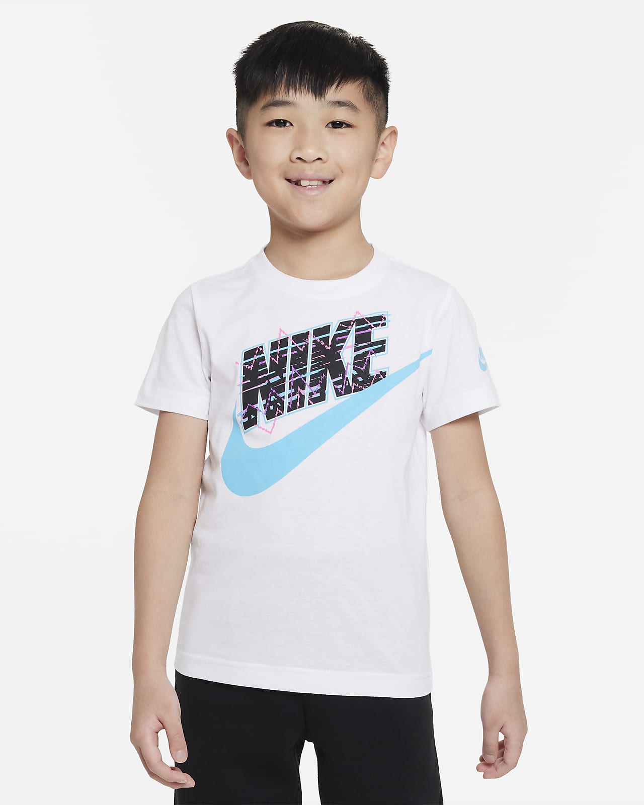 T-Shirt. Kids\' Wave New Tee Futura Nike Little