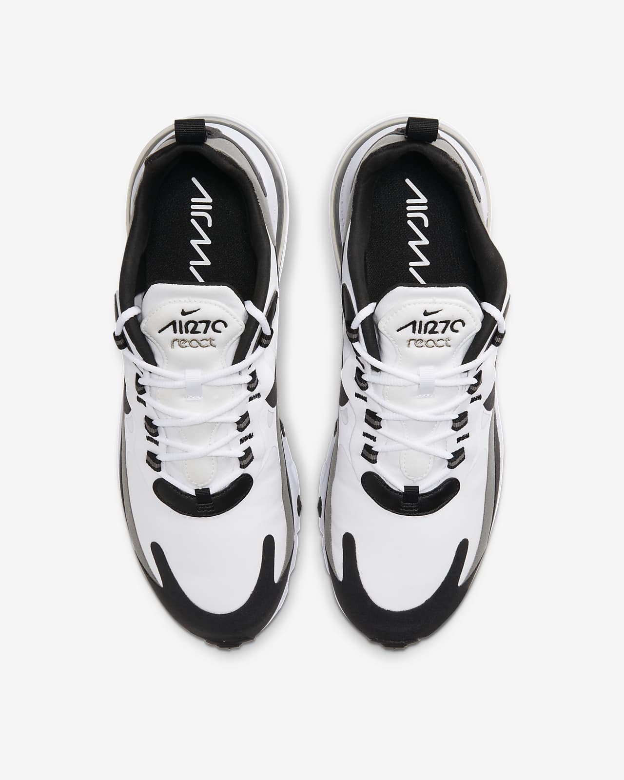 nike black and white air max 270 react sneakers