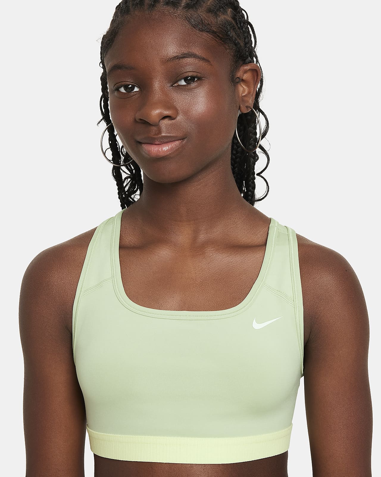 Swoosh Big Kids' (Girls') Sports Bra BLACK/WHITE - Nike
