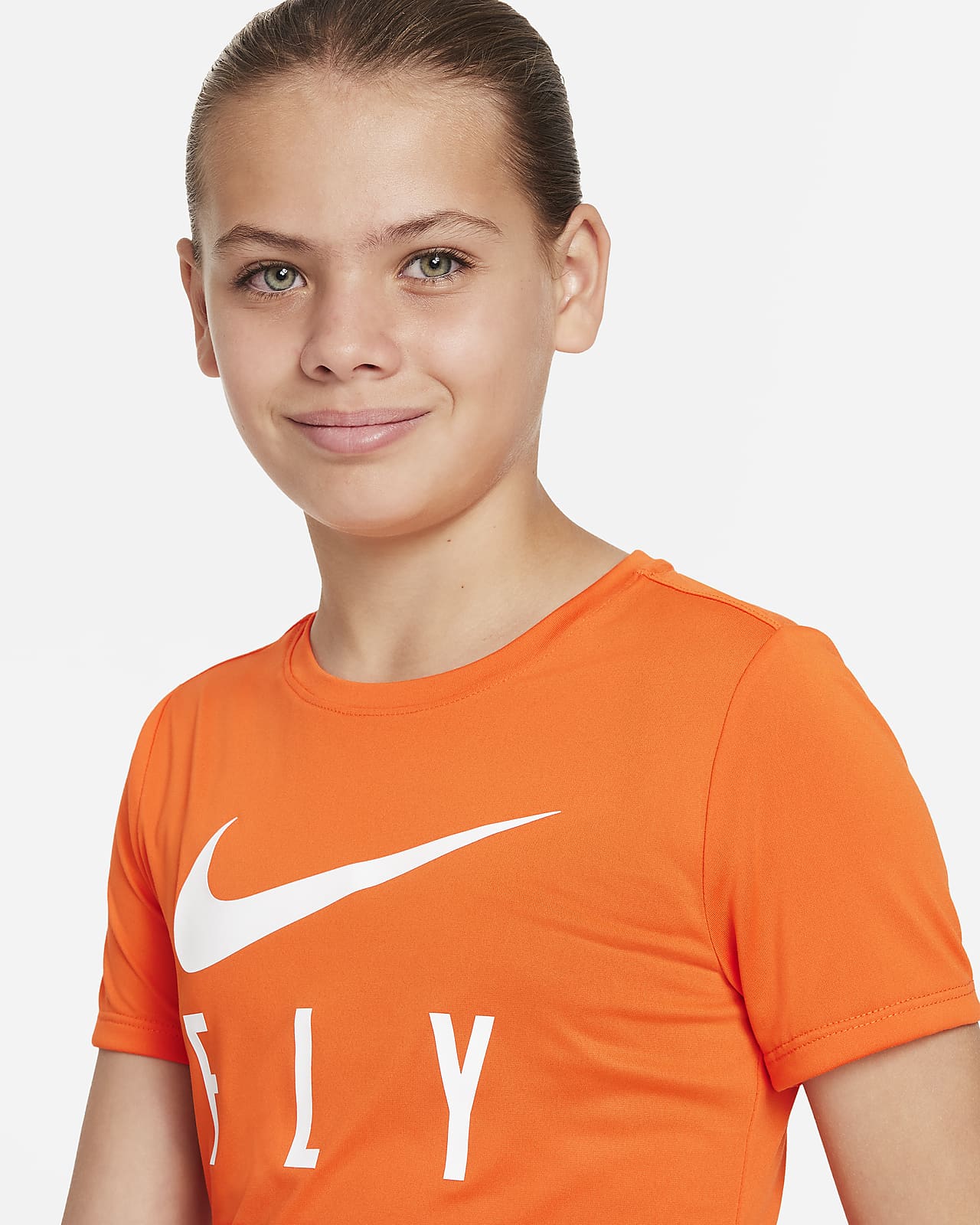 Nike Dri-FIT One Big T-Shirt. Fly (Girls\') Kids\' Swoosh