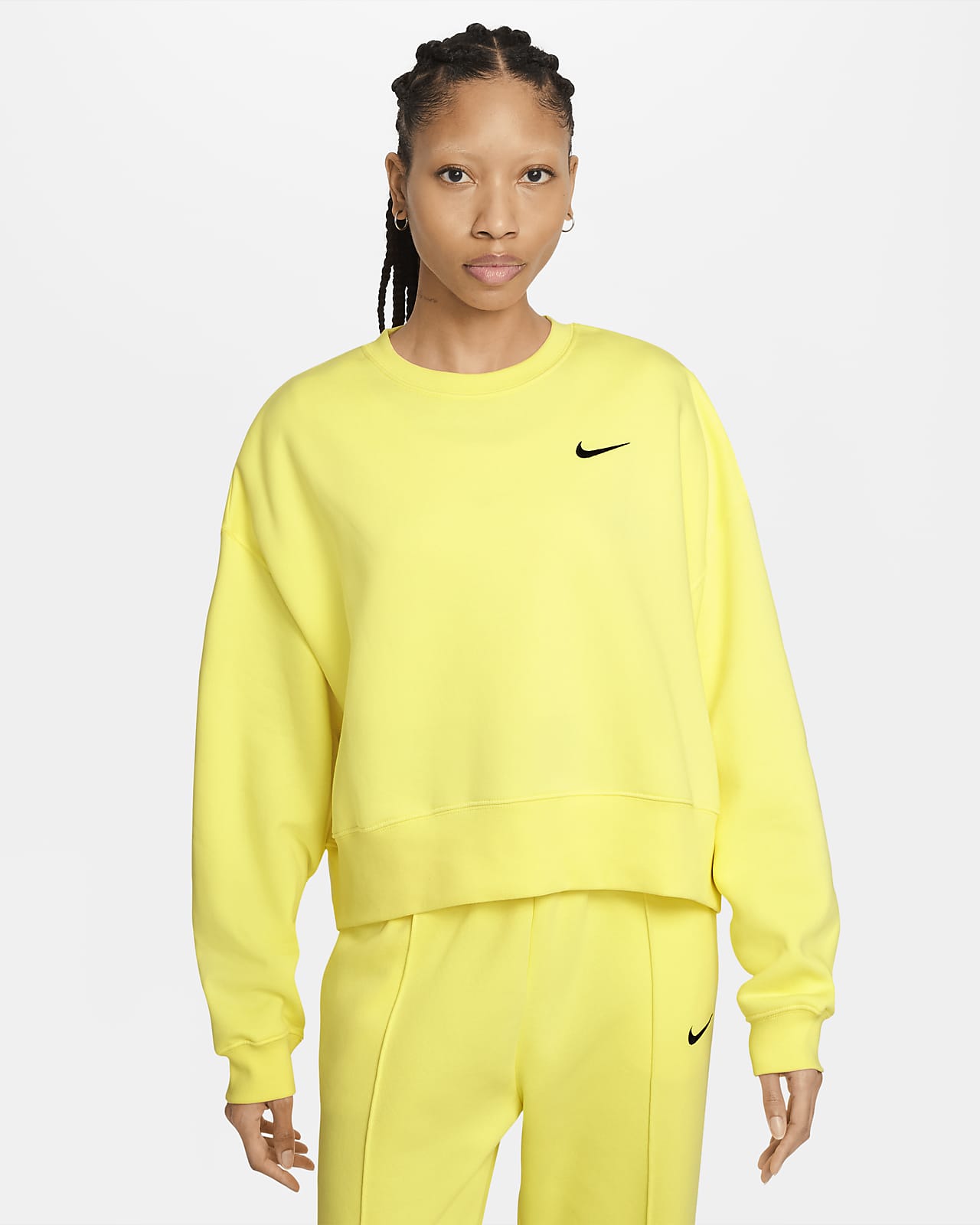 Γυναικεία φλις μπλούζα crop Nike Sportswear