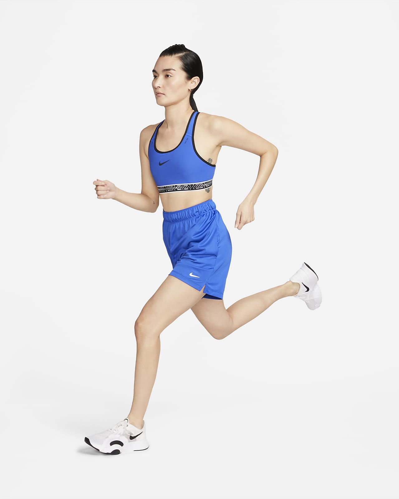 NWT Nike Women's Sports Bra Swoosh Pocket 6 Hidden Pockets Dri-fit Blue XS  