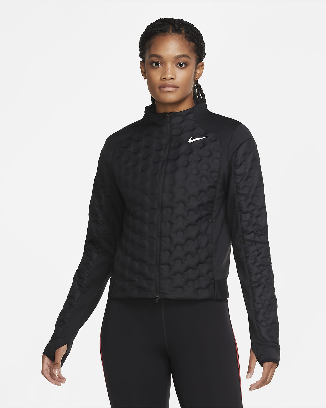 nike black running jacket womens