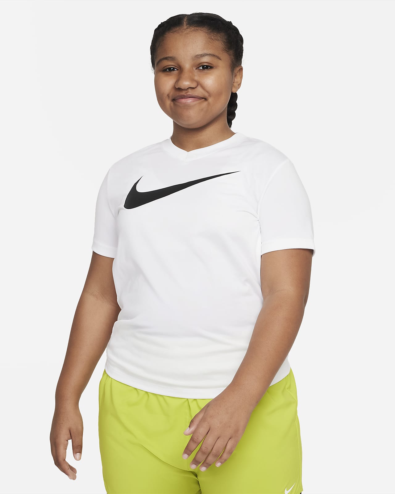 Nike Dri-FIT Legend Older Kids' V-Neck Training T-Shirt (Extended Size). Nike
