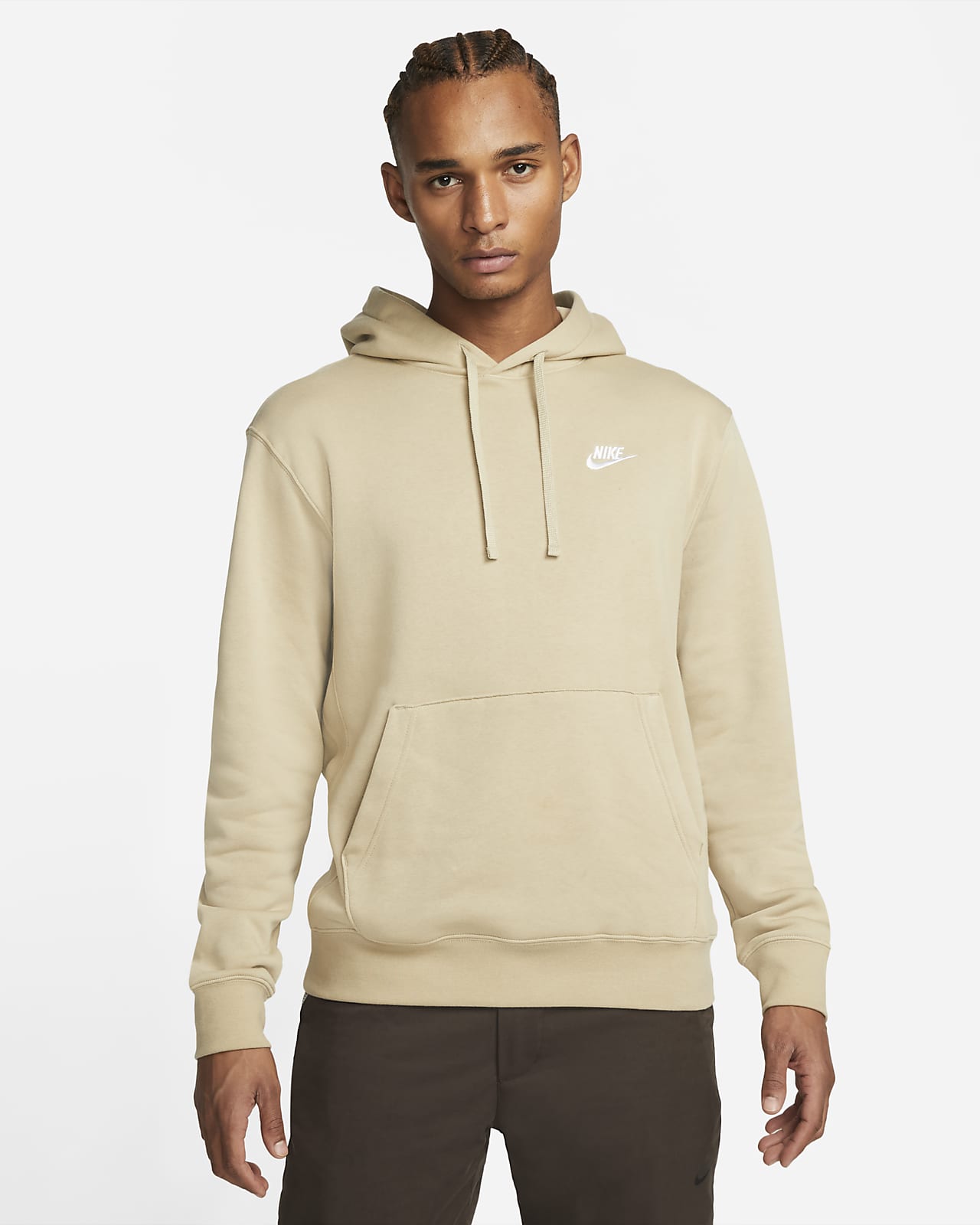 nike sportswear club hoodie beige