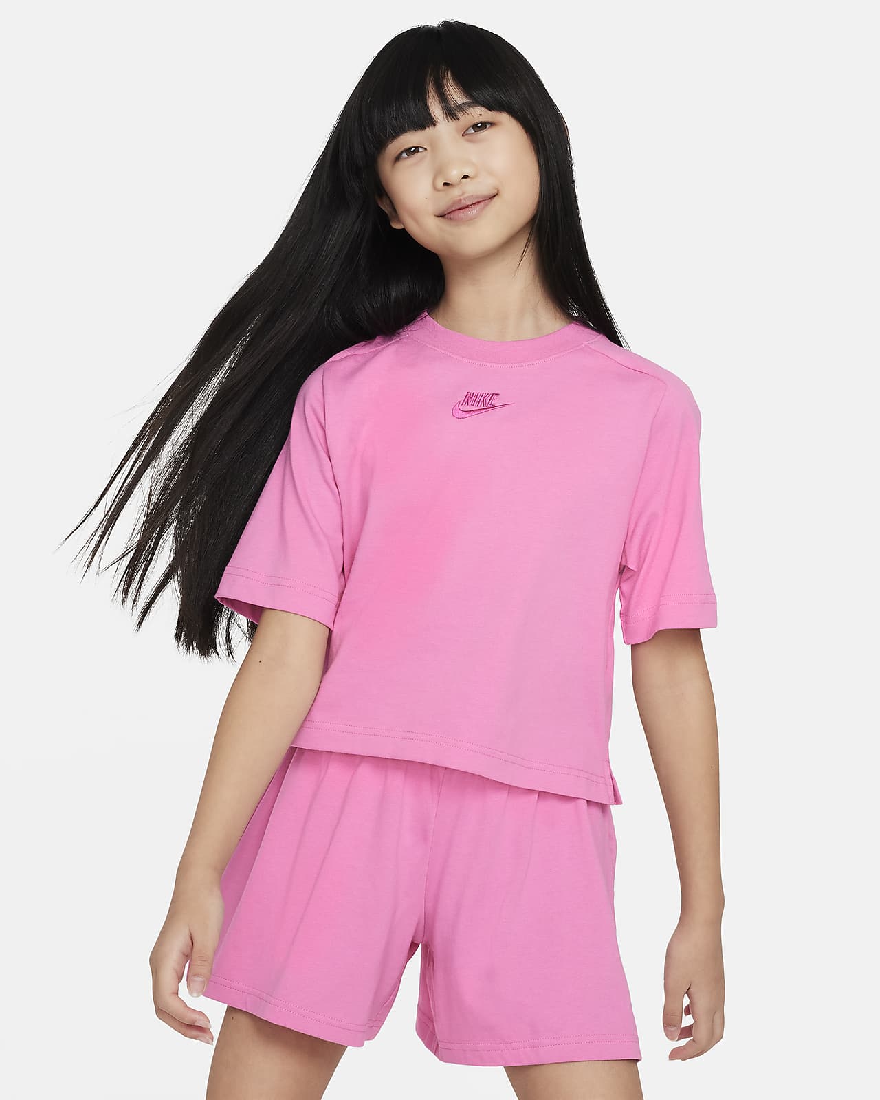 Kortærmet Nike Sportswear-overdel til større børn (piger)