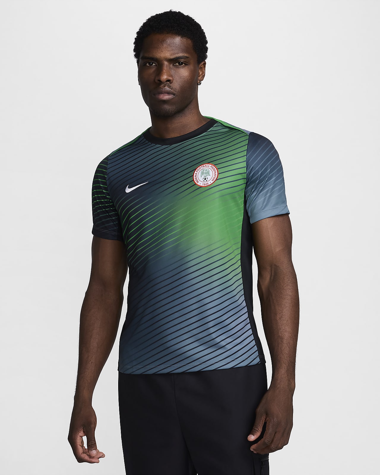 Haut de foot à manches courtes d'avant-match Nike Dri-FIT Nigeria Academy Pro pour homme