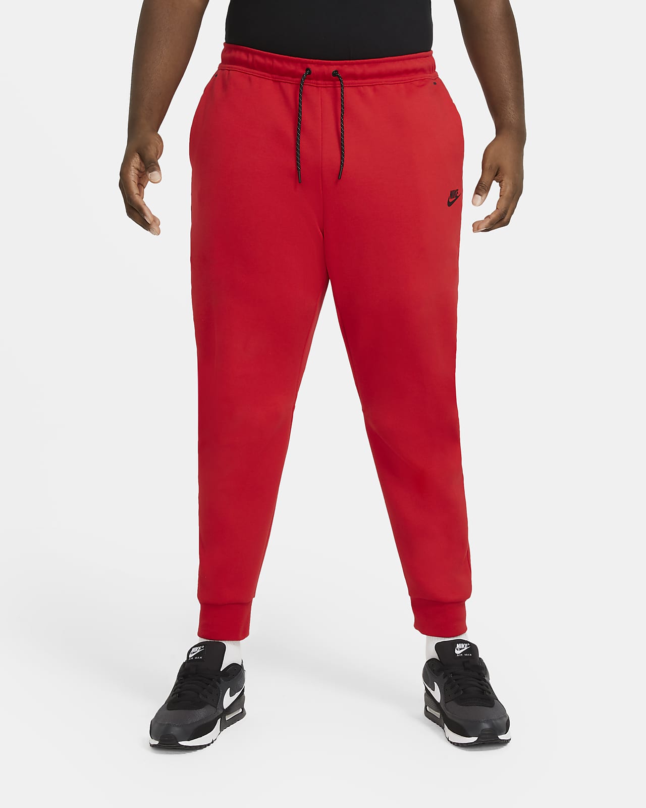 red nike tech joggers