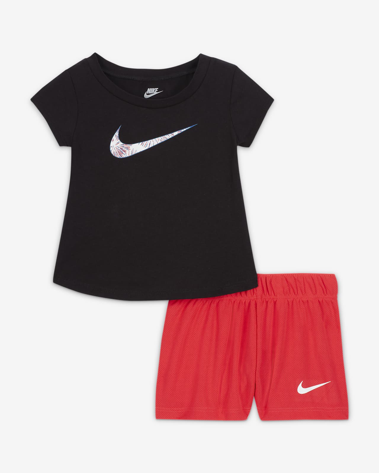 red nike short set