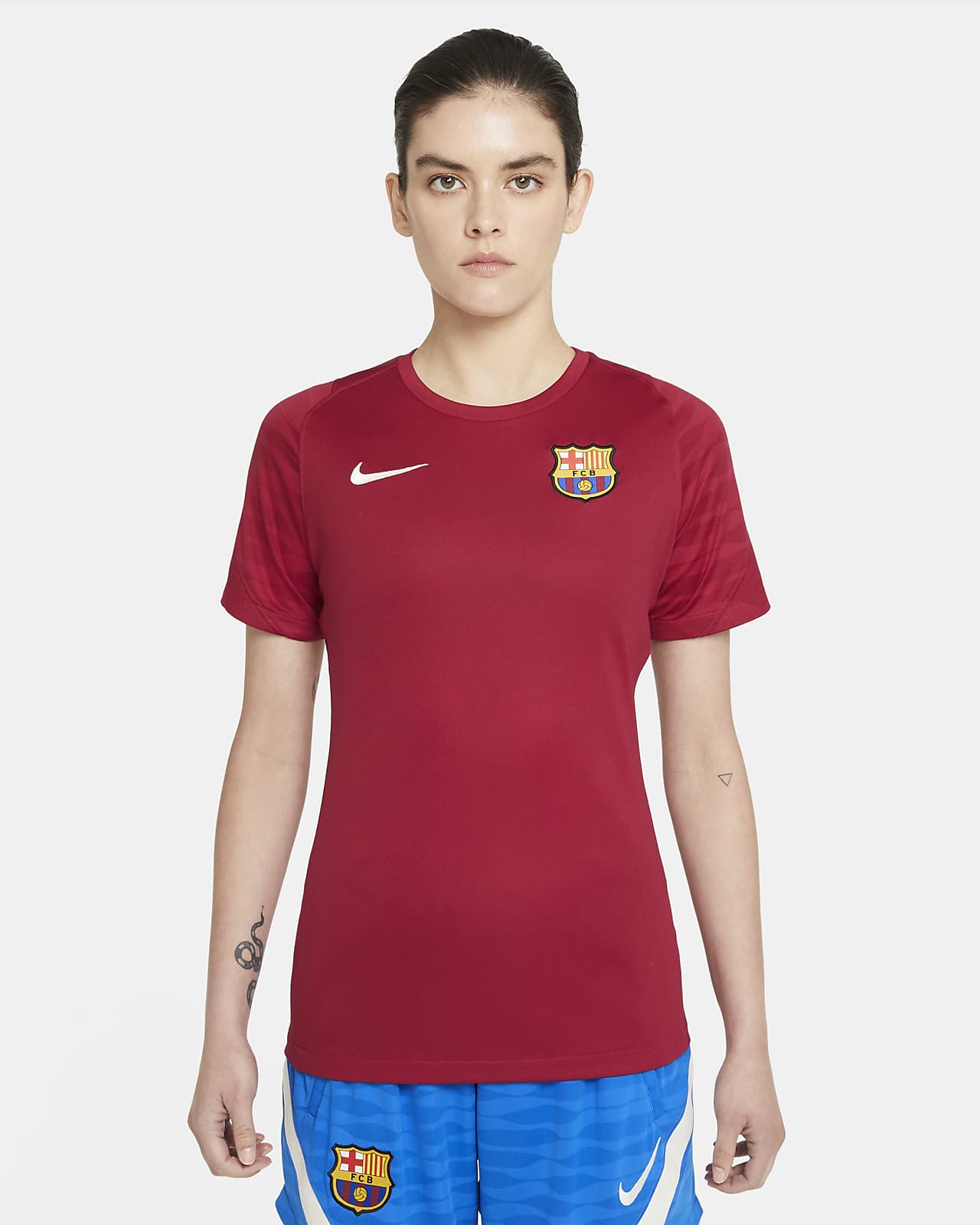 quarter militia Caroline F.C. Barcelona Strike Women's Nike Dri-FIT Short-Sleeve Football Top. Nike  LU