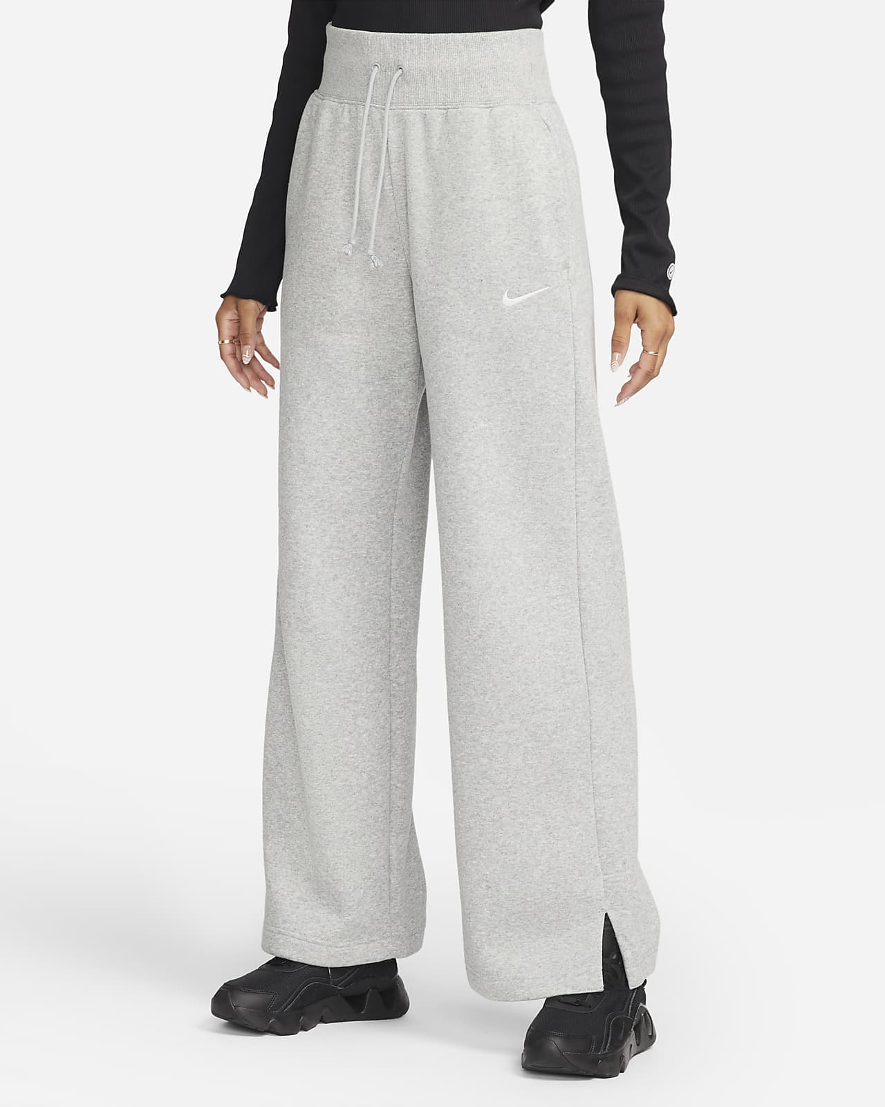 Nike Phoenix Fleece-sweatpants med høj talje og brede ben Nike DK