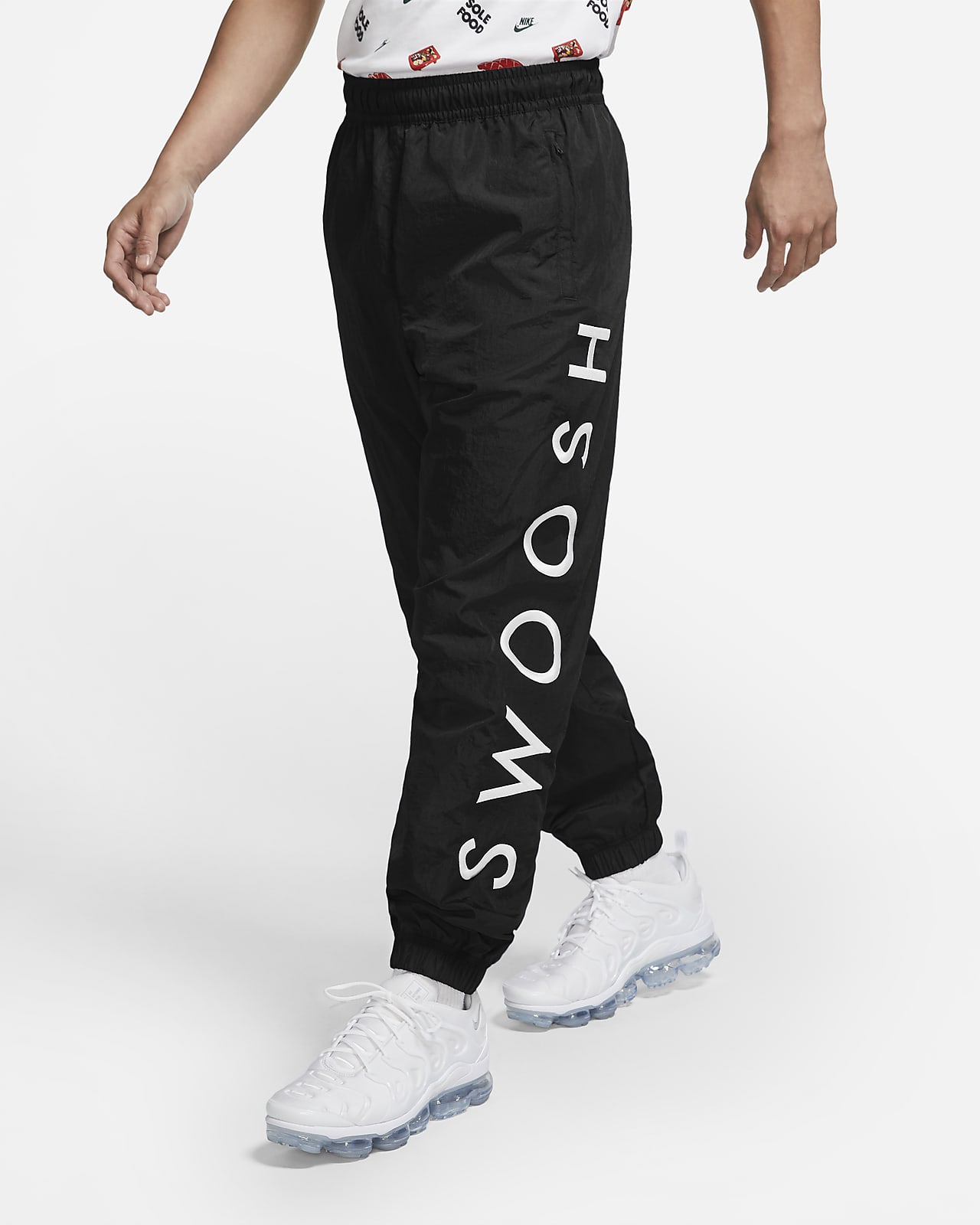 nike swoosh taped pants