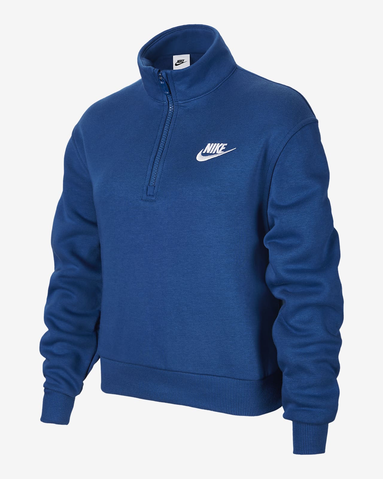 Nike Sportswear Club Fleece 大童 (女童) 半長式拉鍊長袖上衣