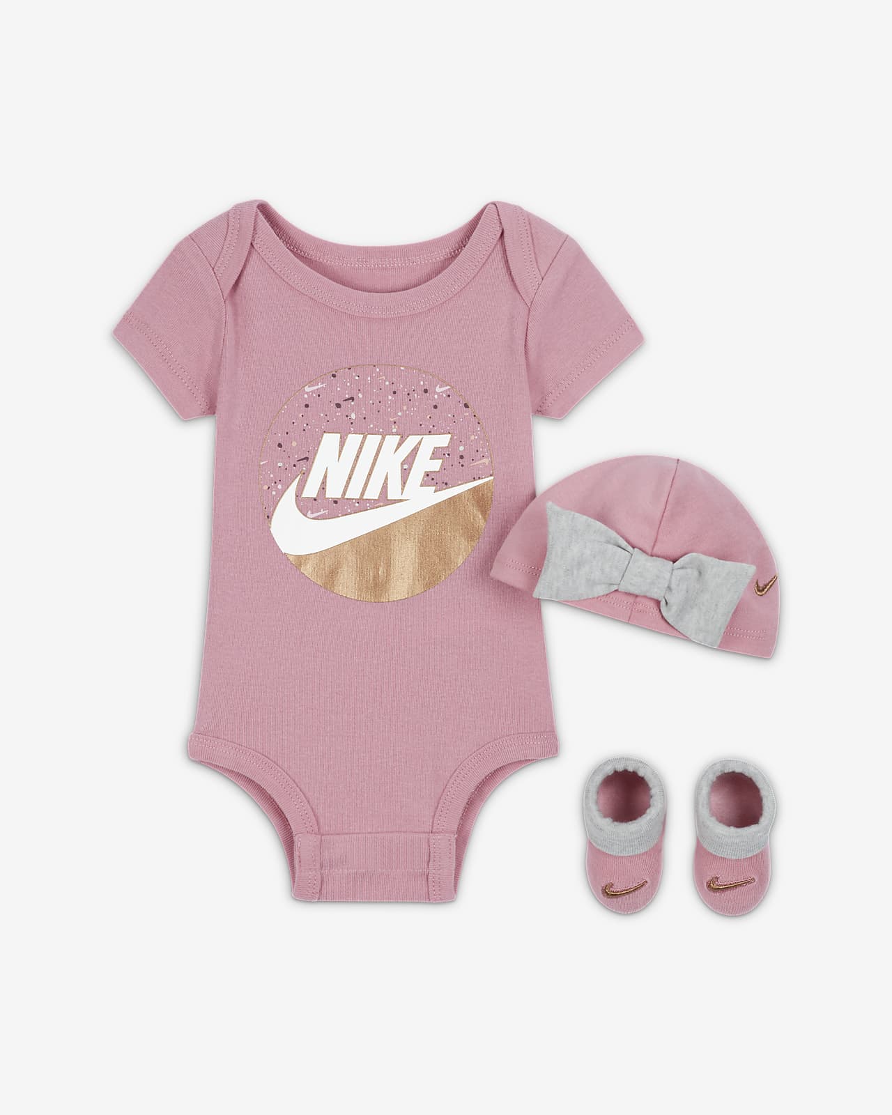 Colector galope accesorios Conjunto de babero, body y gorro para bebé Nike. Nike.com