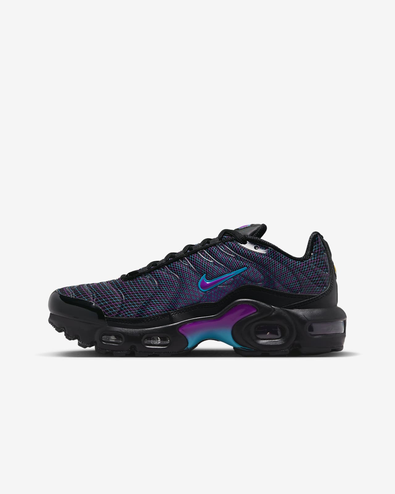 purple and black nike air max plus