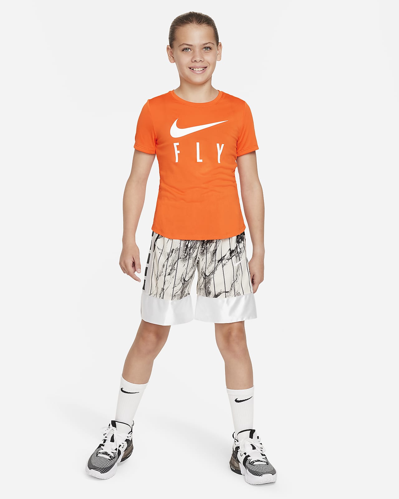 (Girls\') Dri-FIT Kids\' T-Shirt. Swoosh Big Fly One Nike