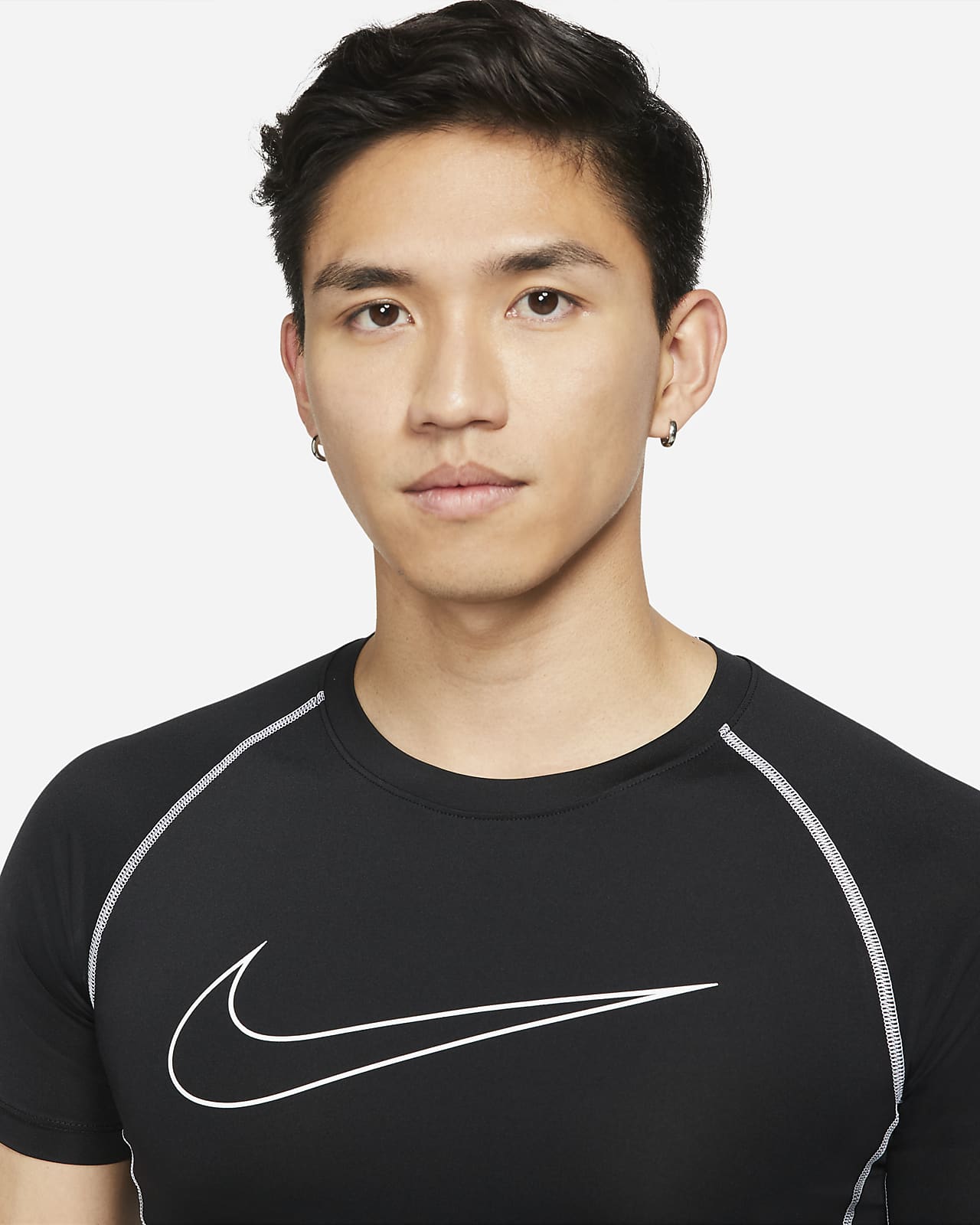 nike pro men's tight fit short sleeve top