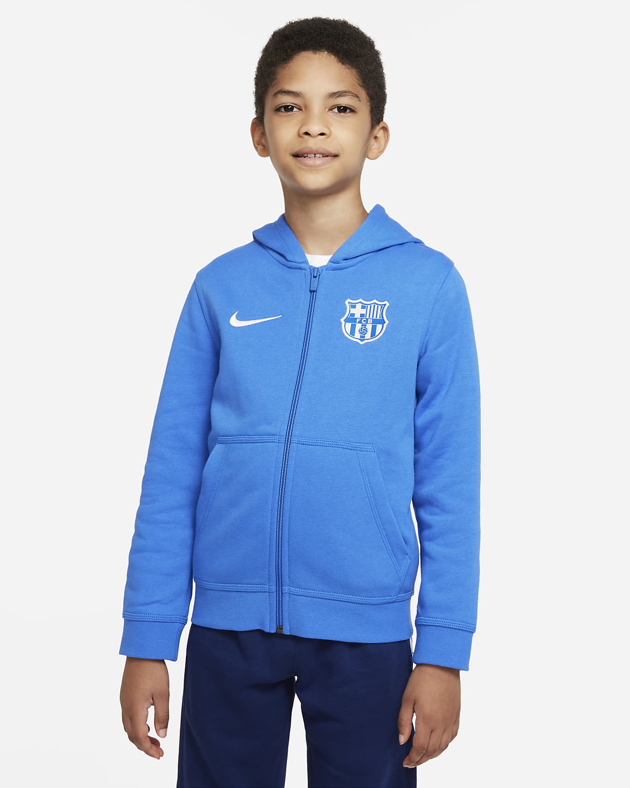 F.C. Barcelona Older Kids' Full-Zip Fleece Hoodie. Nike GB