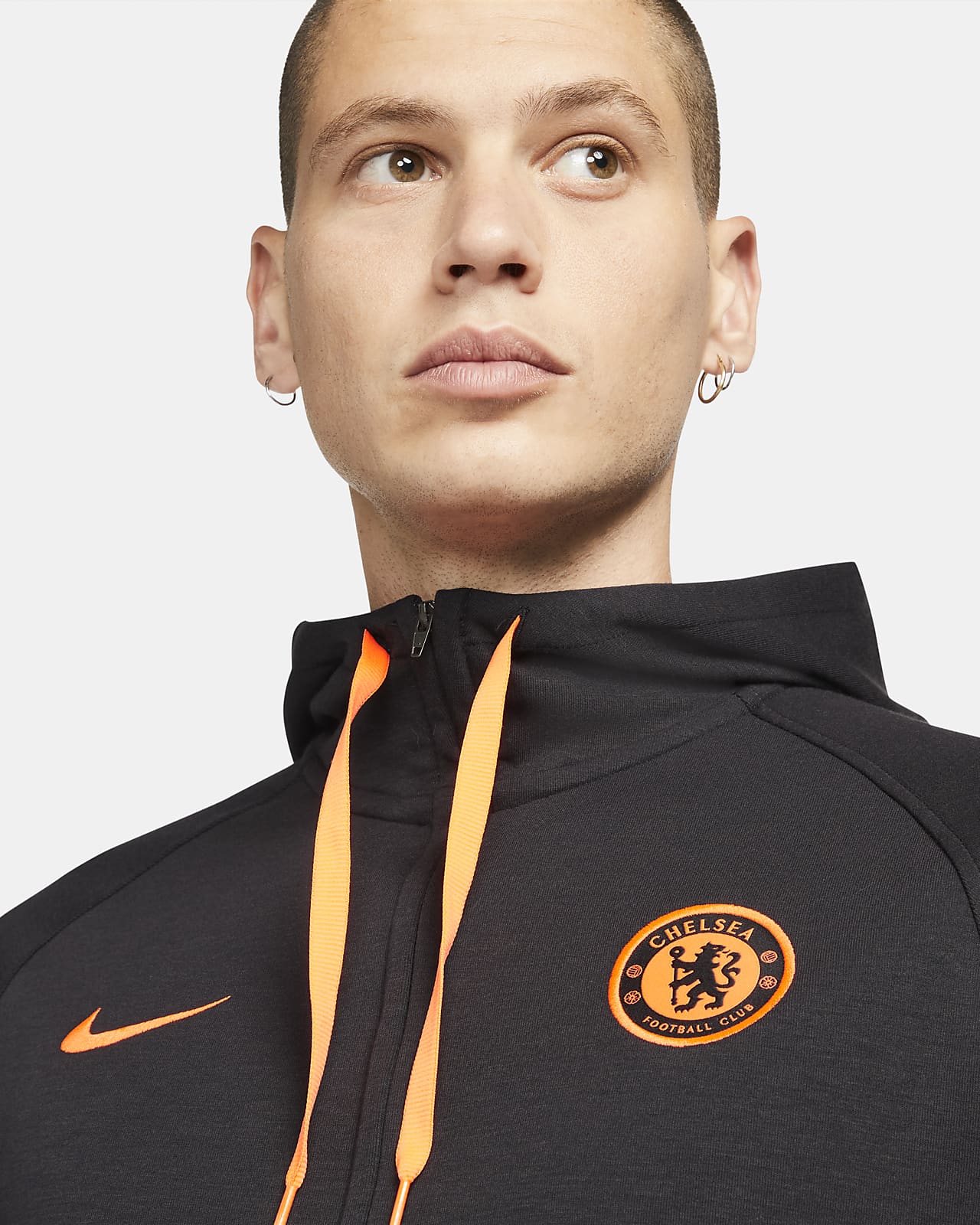 切尔西男子半长拉链针织足球连帽衫-耐克(nike)中国官网