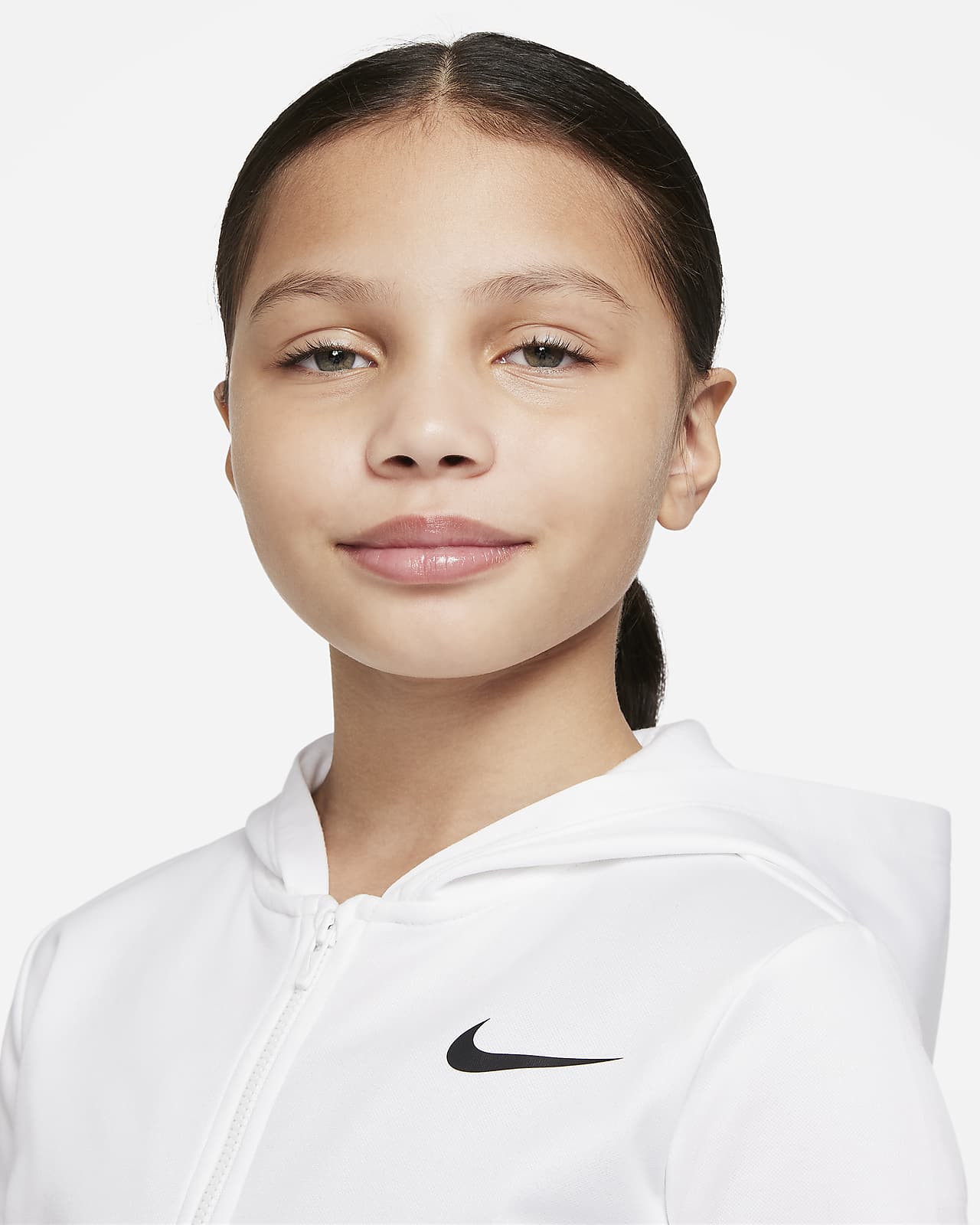 Nike Pro Therma-FIT Older Kids' (Girls') Full-Zip Hoodie. Nike BE