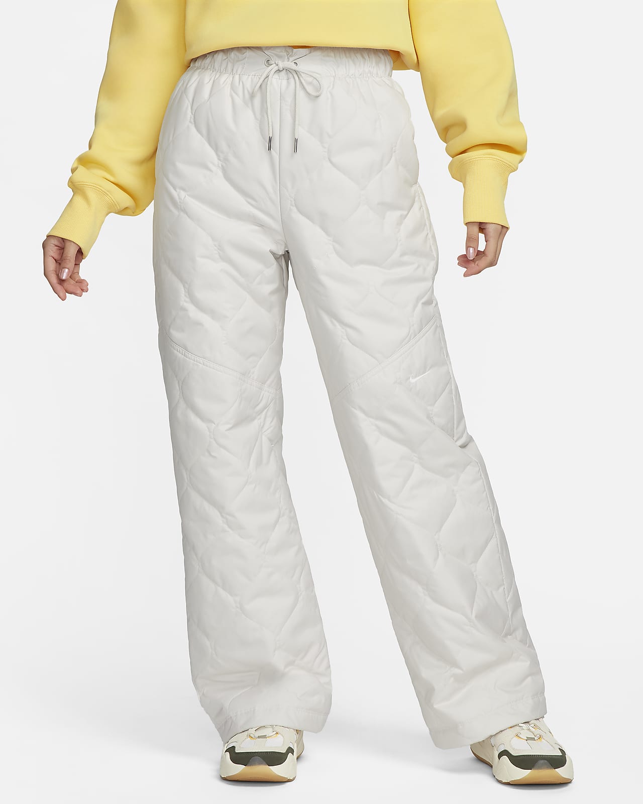 Nike wide leg discount high waisted yellow joggers