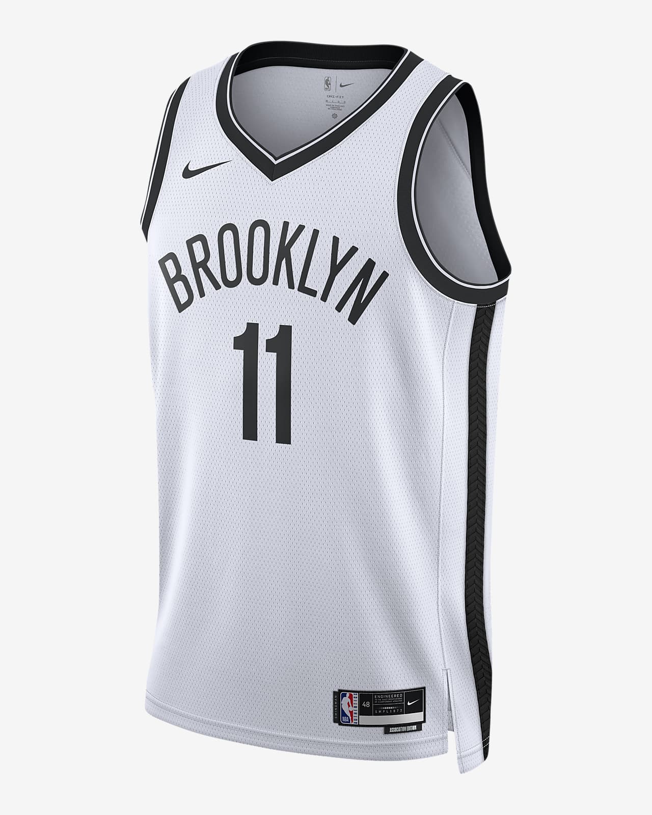 Nike Men's Brooklyn Nets Kyrie Irving #11 White Dri-Fit Swingman Jersey, XXL