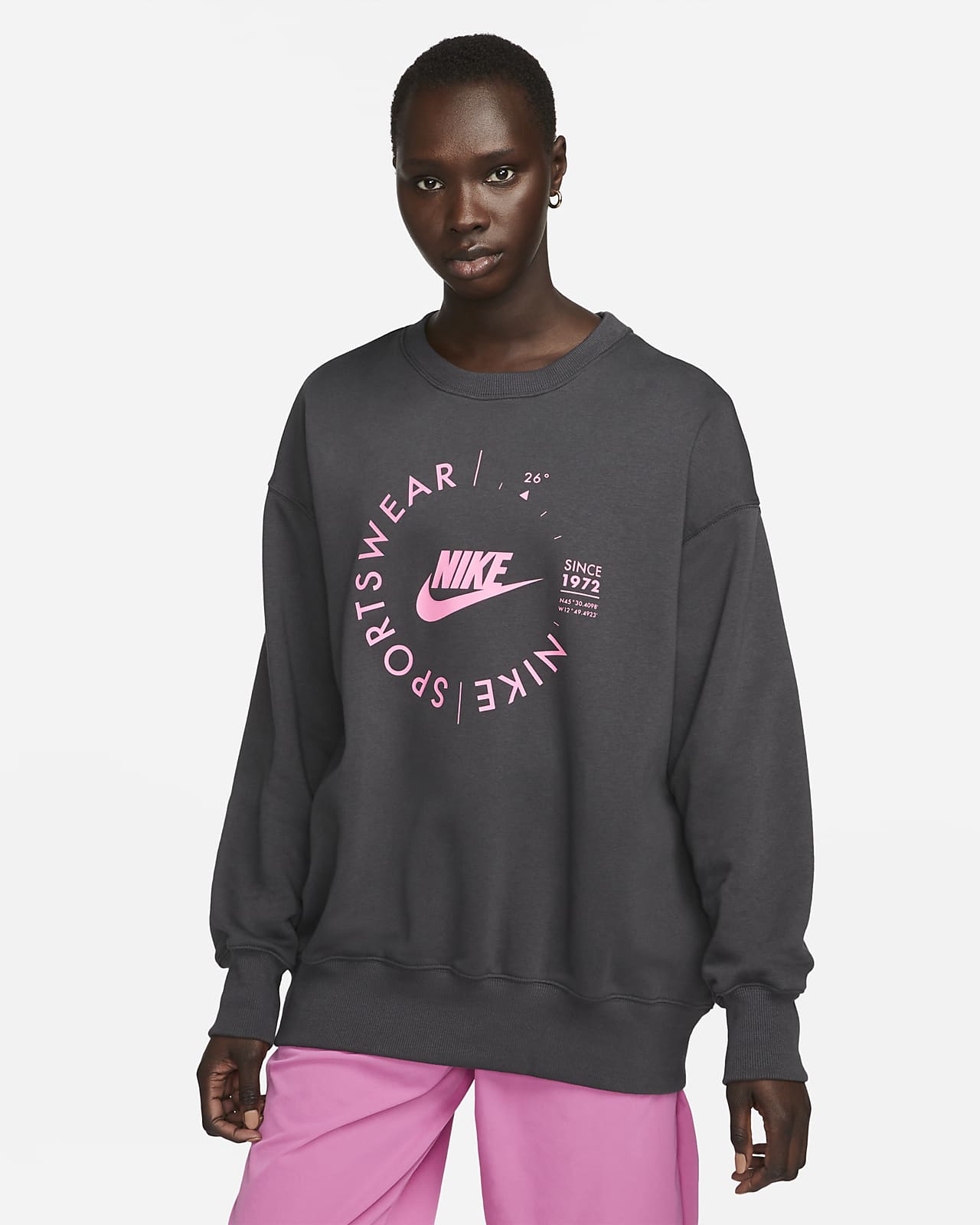 Nike Sportswear Women's Oversized Sports Utility Crew-Neck Sweatshirt. Nike  BE