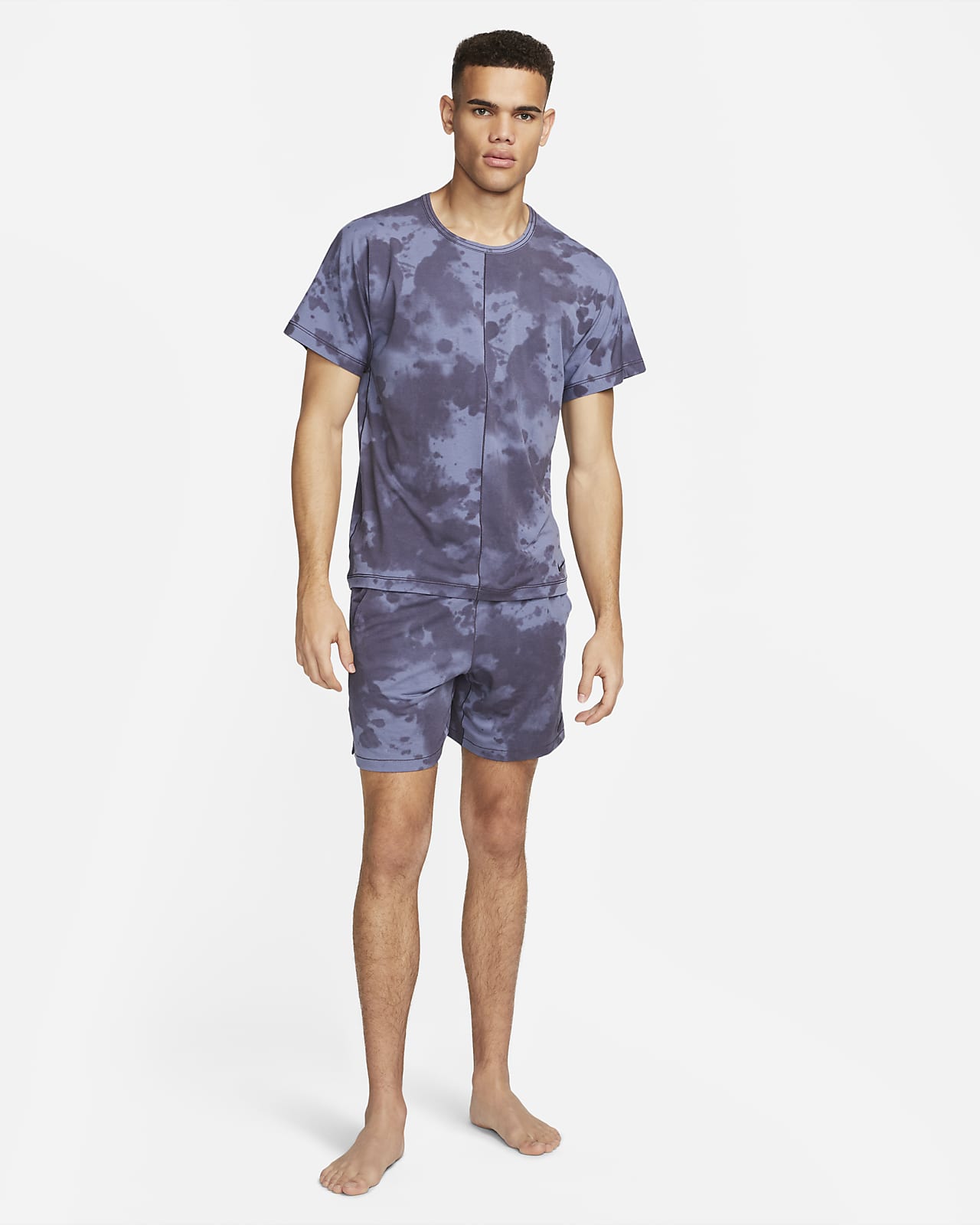 Nike Yoga Dri-FIT Short Sleeve Top T Shirt Blue DH1927-499 Mens Size Medium  Tall