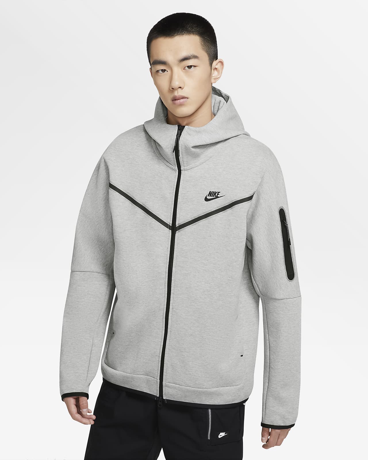 Ανδρική μπλούζα με κουκούλα και φερμουάρ σε όλο το μήκος Nike Sportswear Tech Fleece