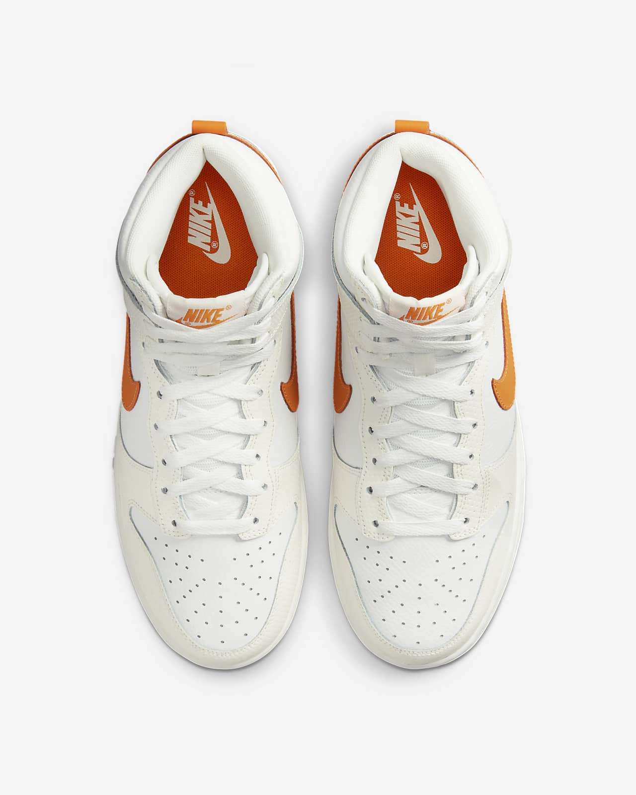 nike dunk high white sail orange