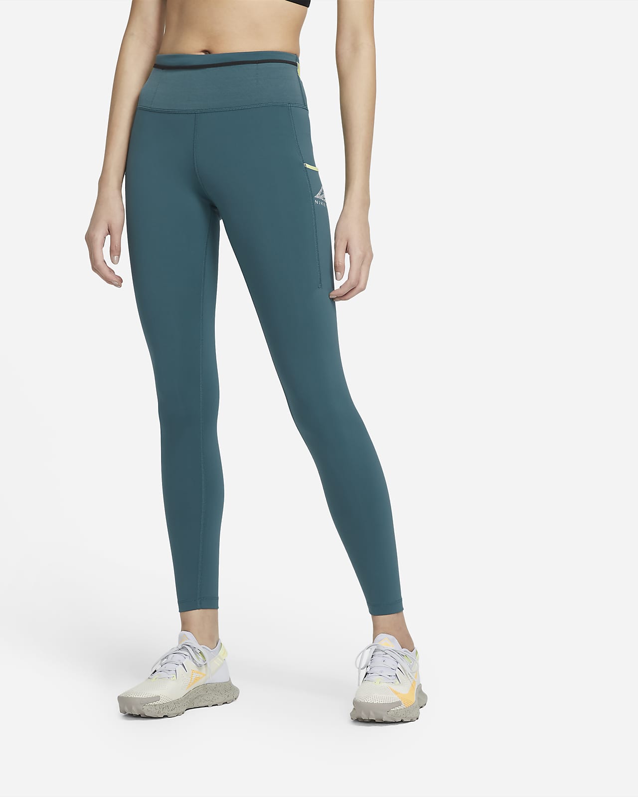 NIKE WOMENS EPIC LUXE MID-RISE TRAIL RUNNING LEGGINGS