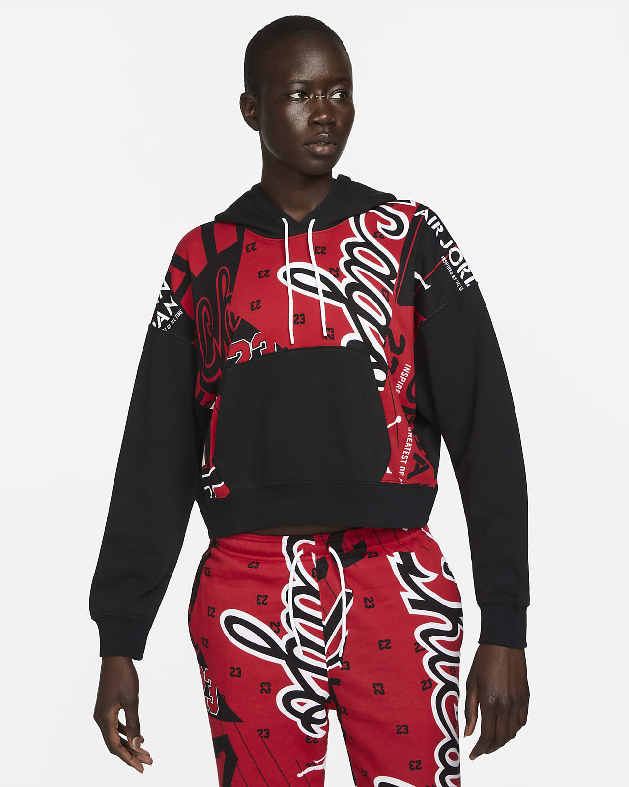Felpa in fleece con cappuccio e stampa all-over Jordan - Donna. Nike IT