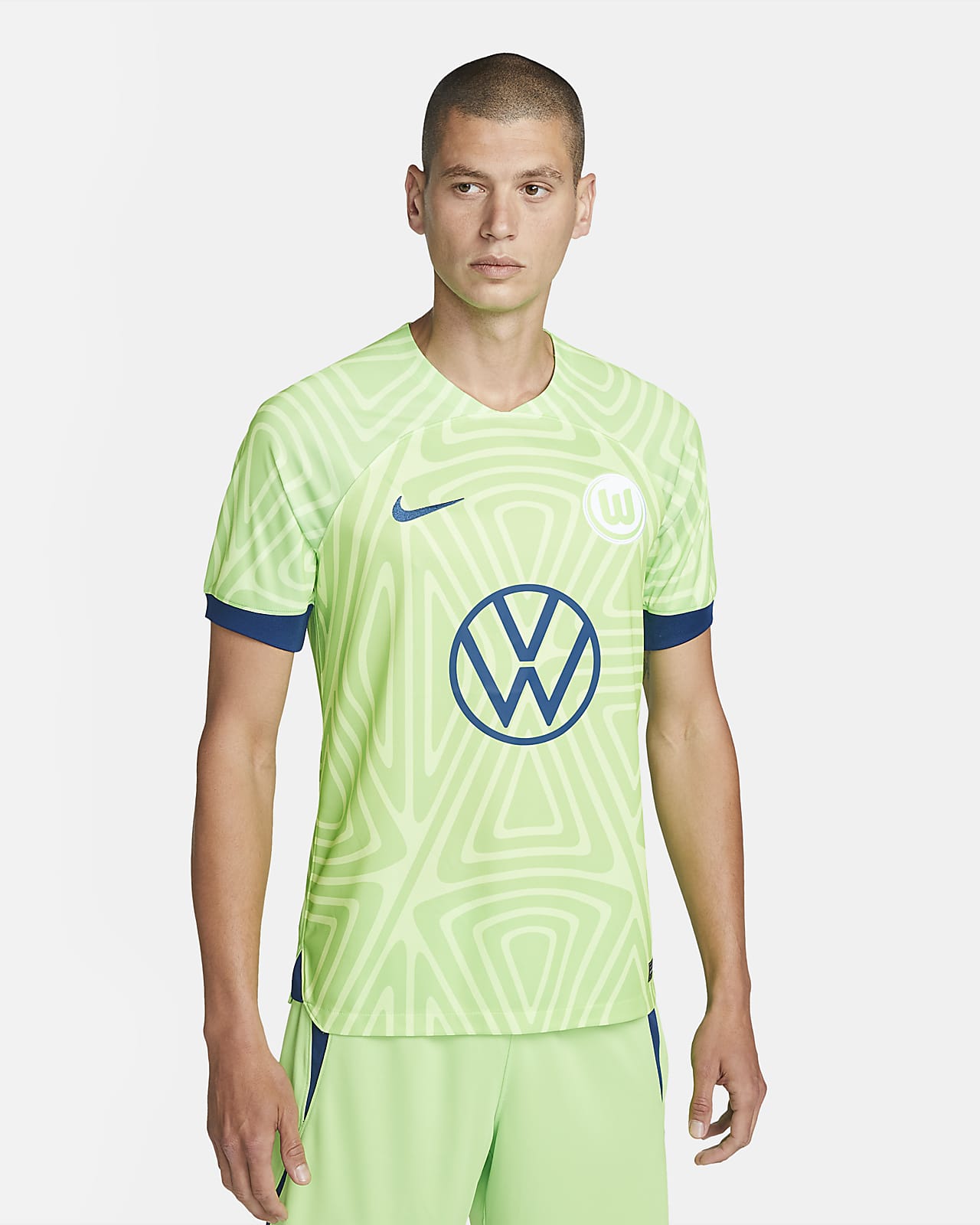 Męska koszulka piłkarska Nike Dri-FIT VfL Wolfsburg Stadium 2022/23 Stadium (wersja domowa)