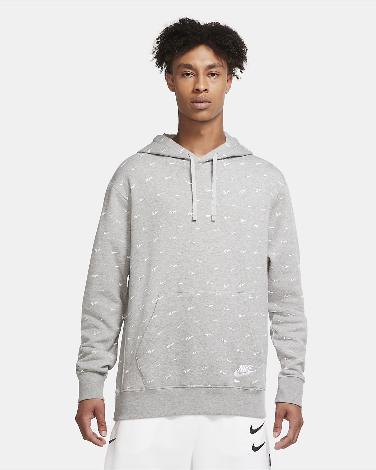 men's nike sportswear club printed pullover hoodie