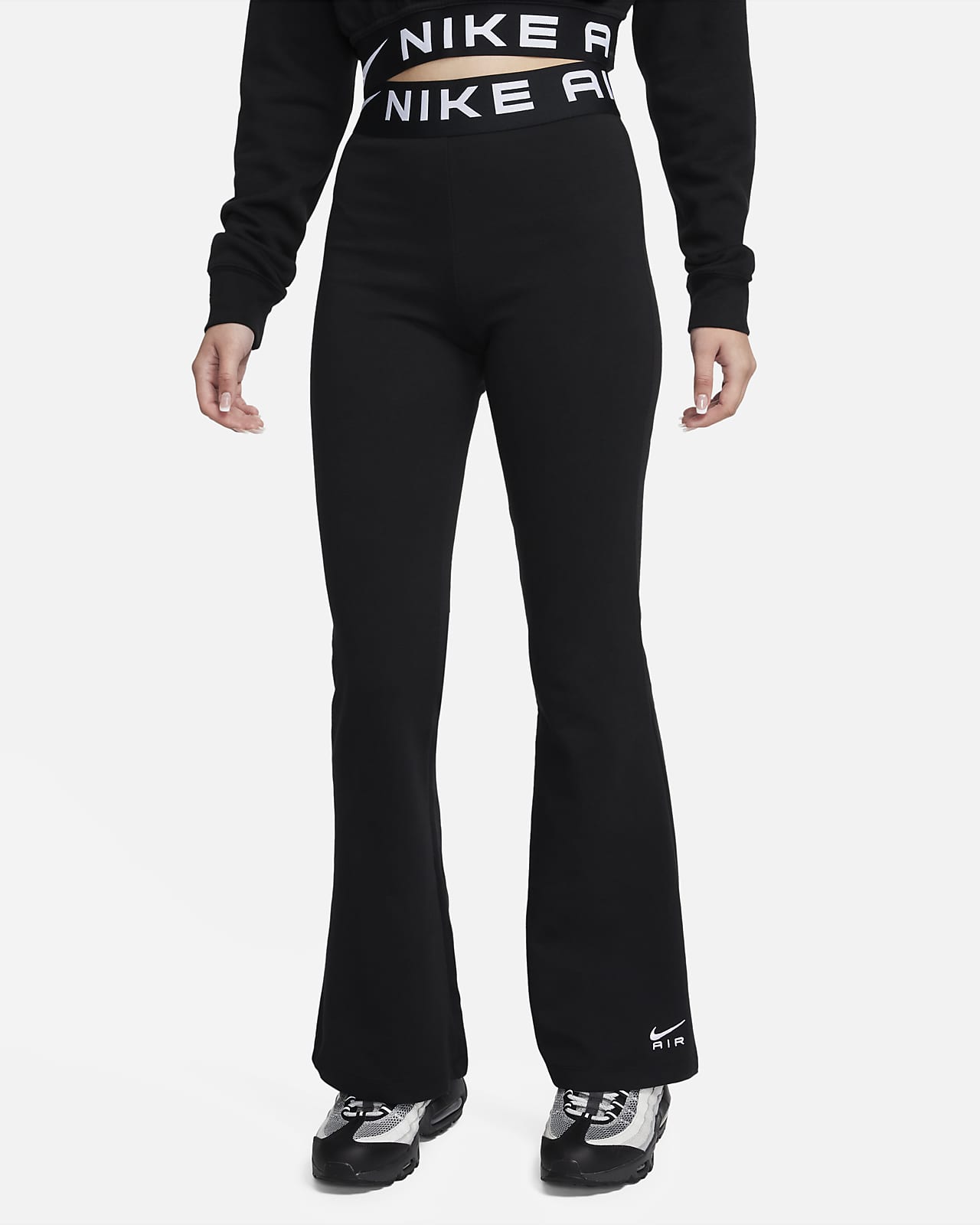 Nike Women's Sportswear Swoosh High Rise Leggings Size XS Black/White  DR6165 010