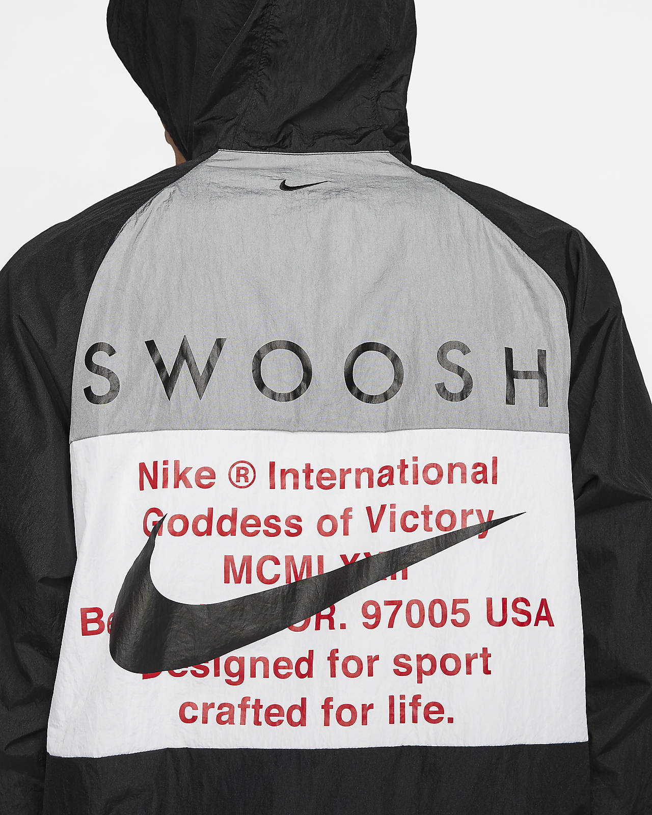 nike sportswear swoosh men's woven hooded jacket