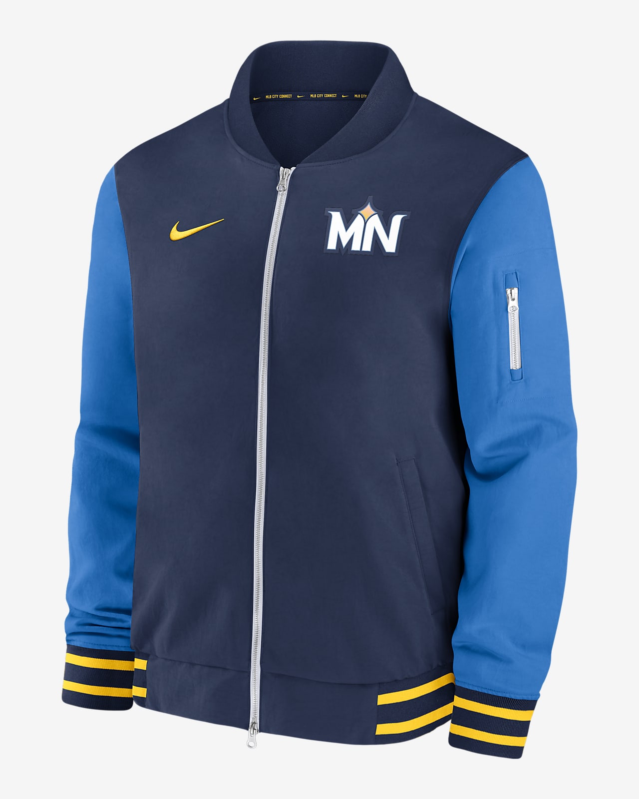 Minnesota Twins Authentic Collection City Connect Game Time Men's Nike MLB Full-Zip Bomber Jacket