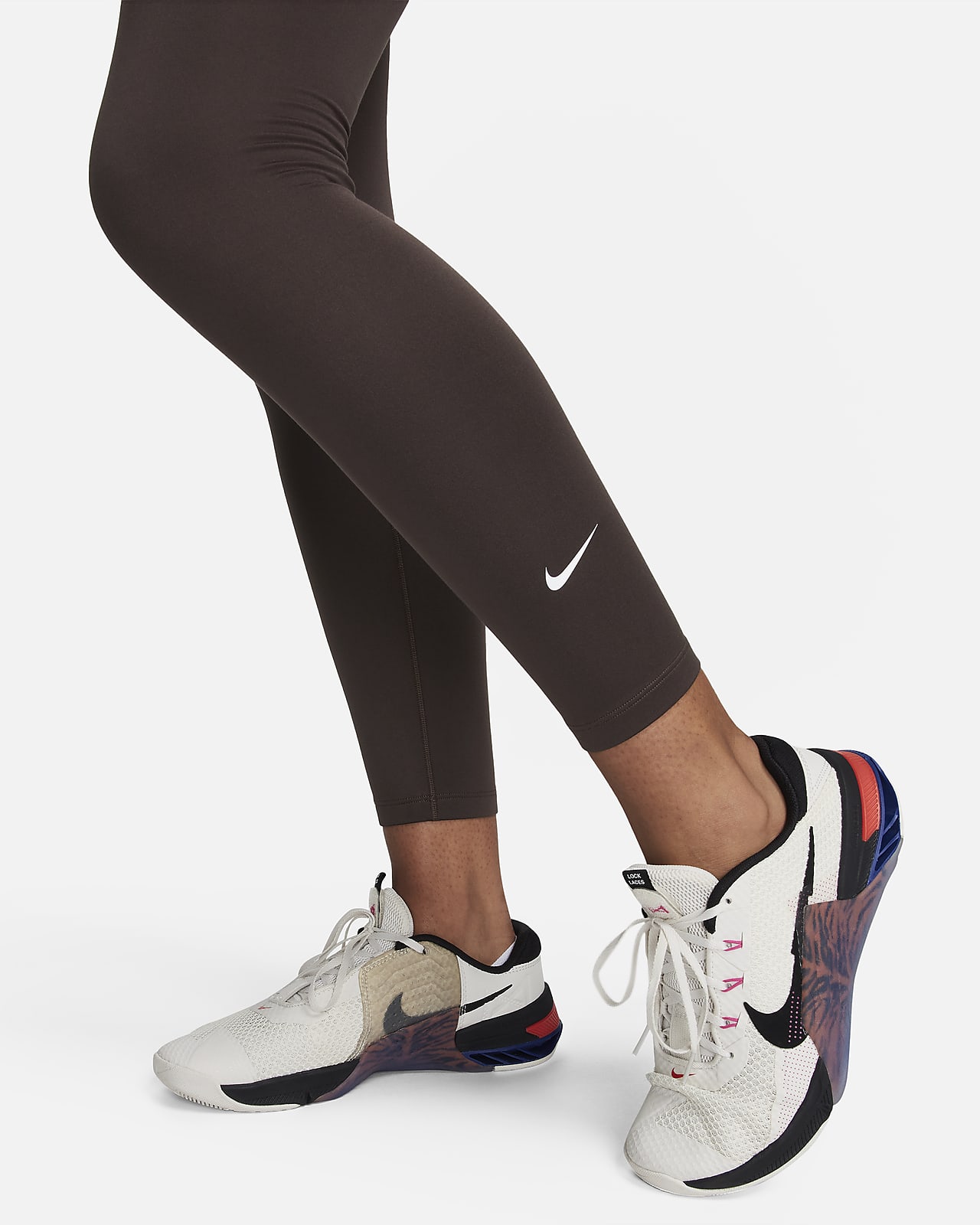 Nike Damskie legginsy błyszczące 7/8 One - Czerwony CU5952-638