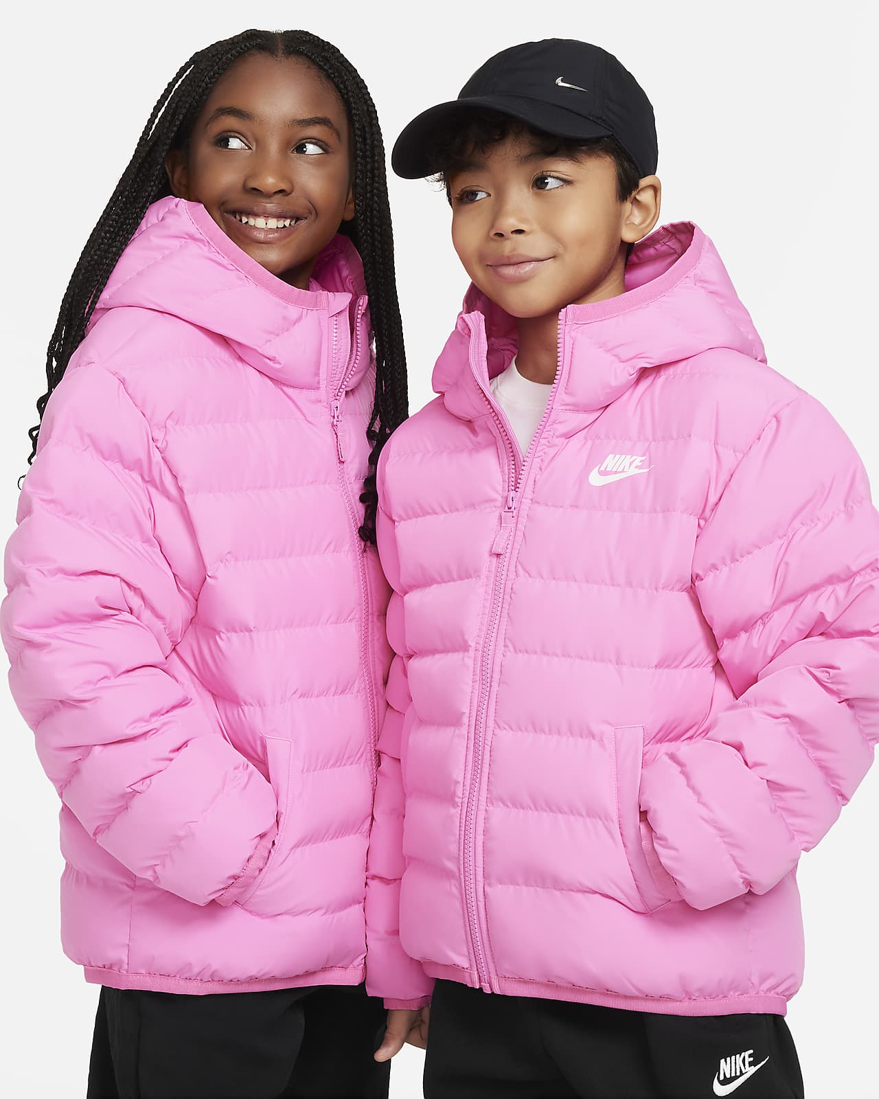 Synthetic Loose Kids\' Lightweight Sportswear Hooded Nike Fill Big Jacket.