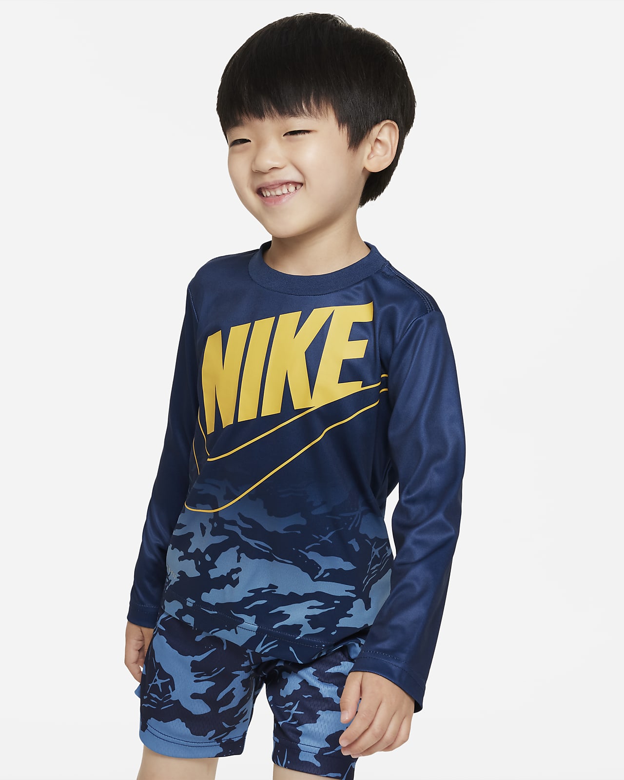 Nike Toddler Ombre Camo Long Sleeve T-Shirt.