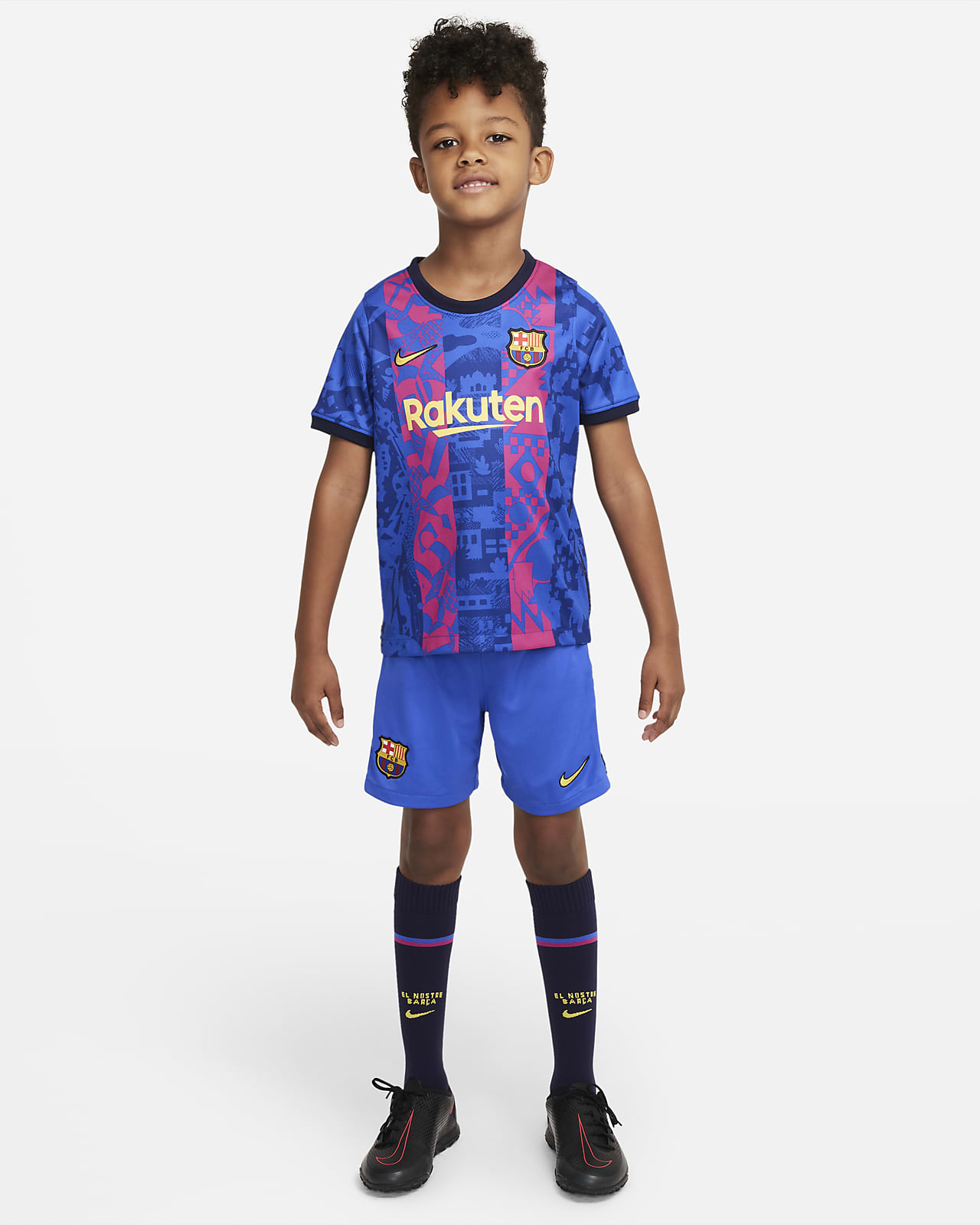 Футбольный комплект для дошкольников с символикой третьего комплекта ФК «Барселона» 2021/22