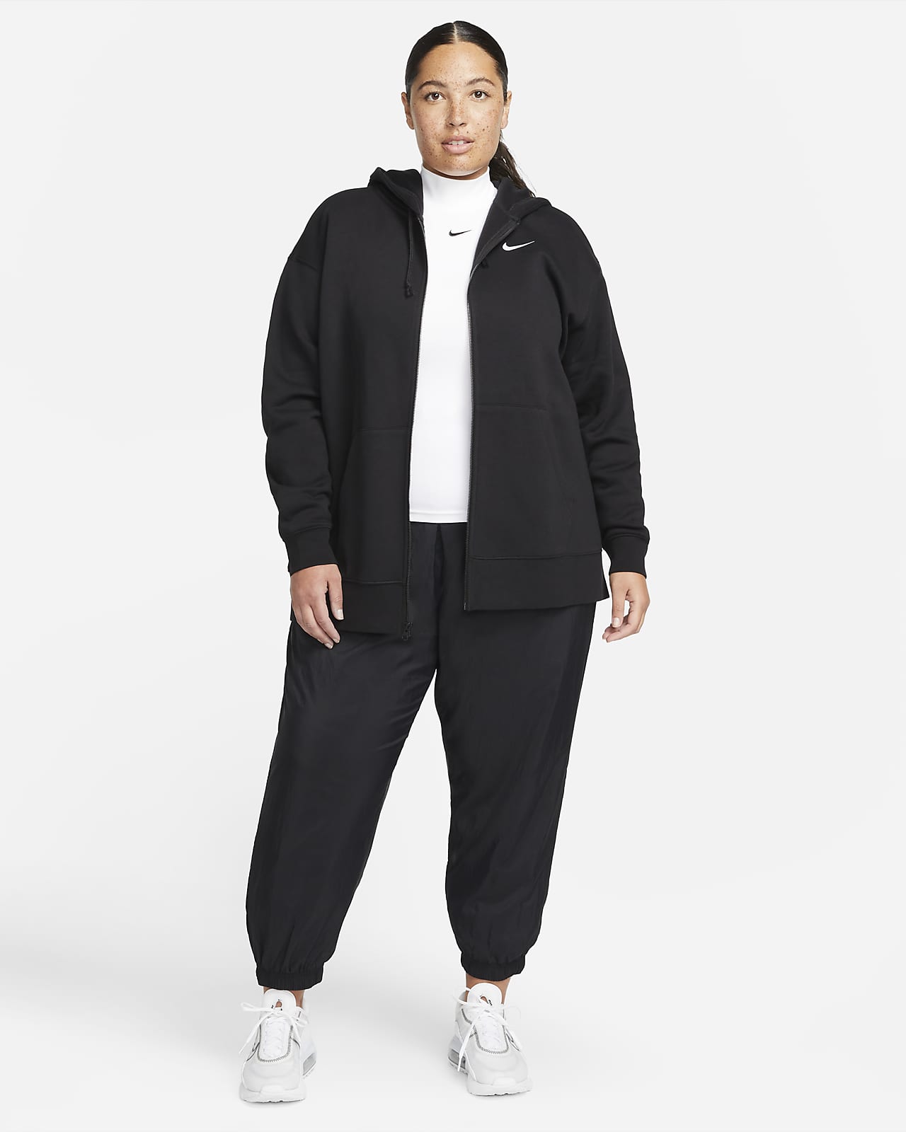 Nike Sportswear Essentials Sudadera con capucha y cremallera completa de  tejido Fleece (talla grande) - Mujer. Nike ES
