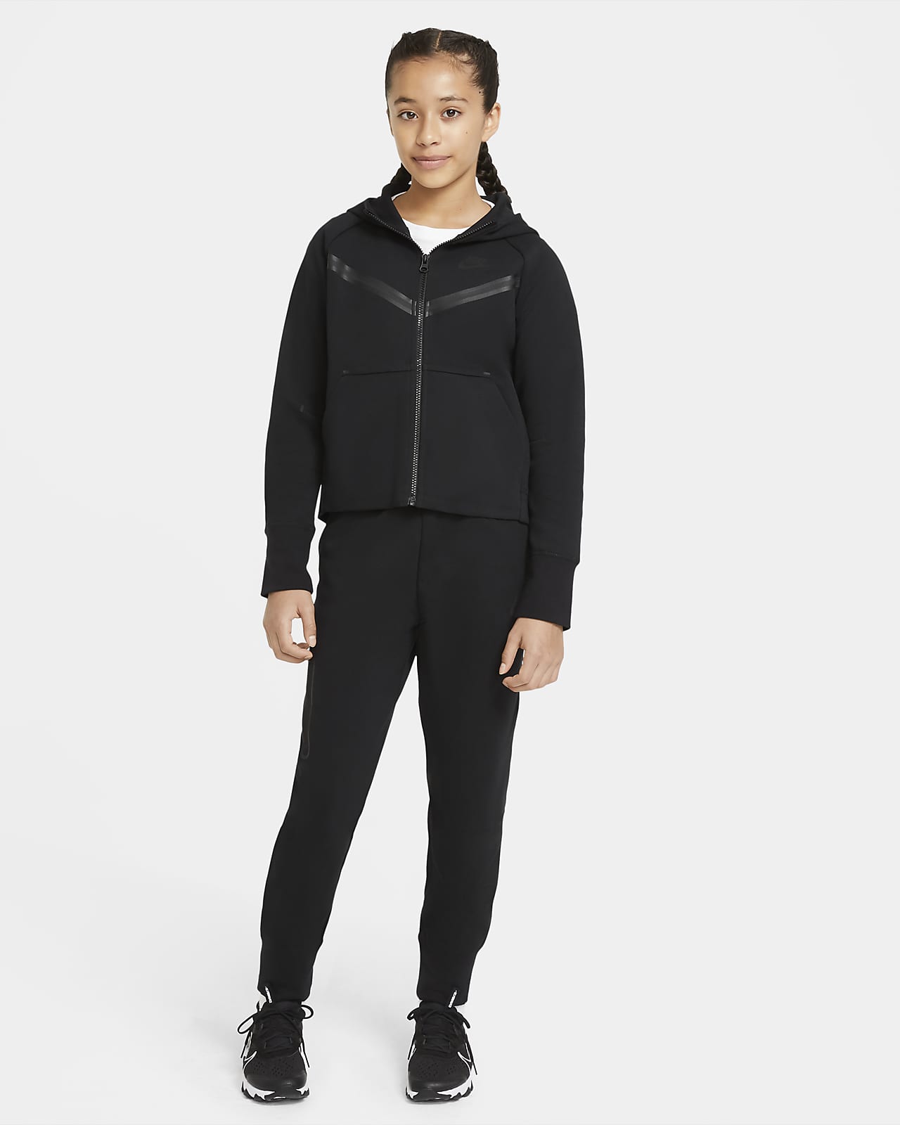 Nike Sportswear Tech Fleece Hoodie met rits voor meisjes. Nike BE
