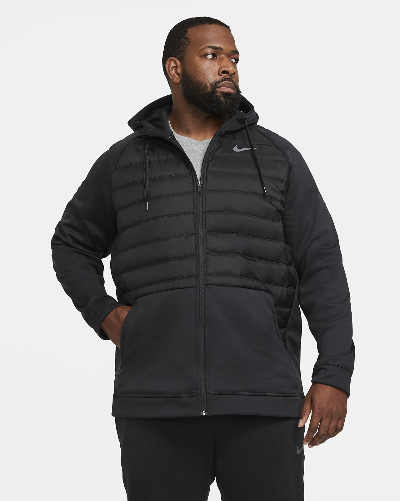 nike therma jacket grey