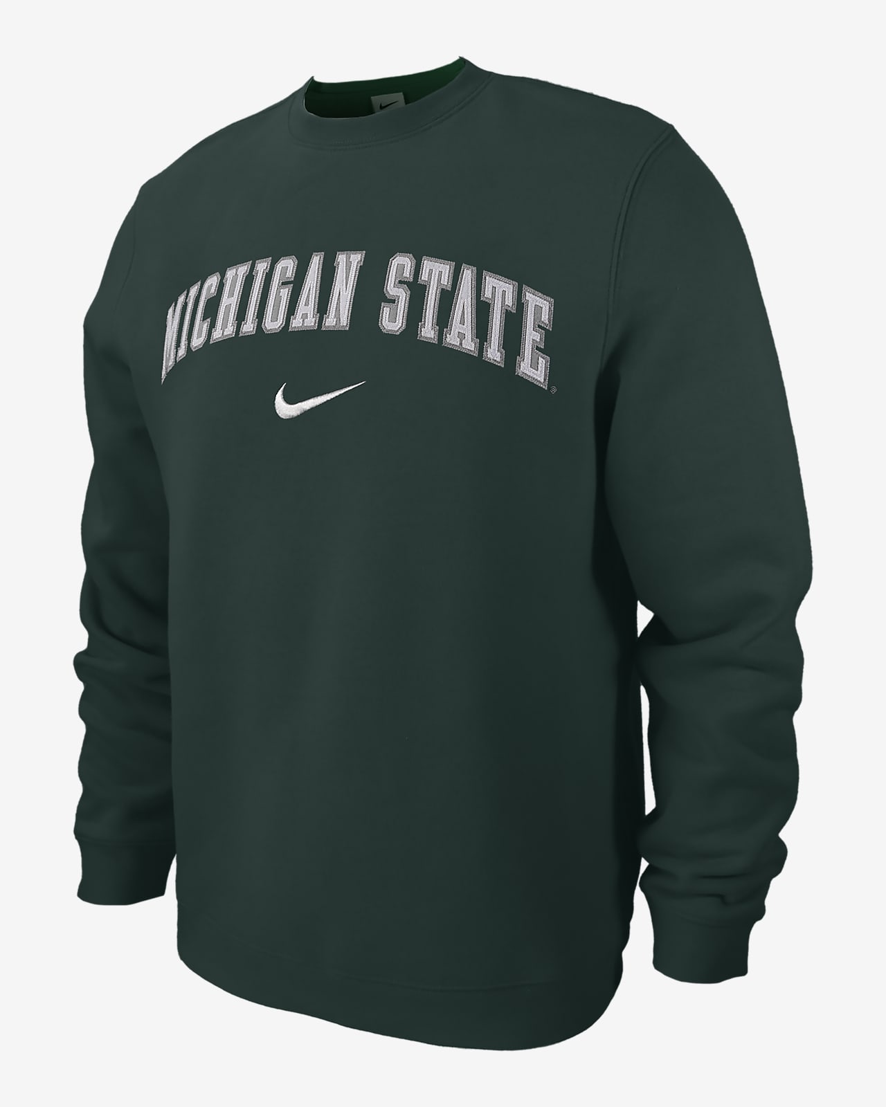 Sudadera de cuello redondo universitaria Nike para hombre Michigan State Club Fleece