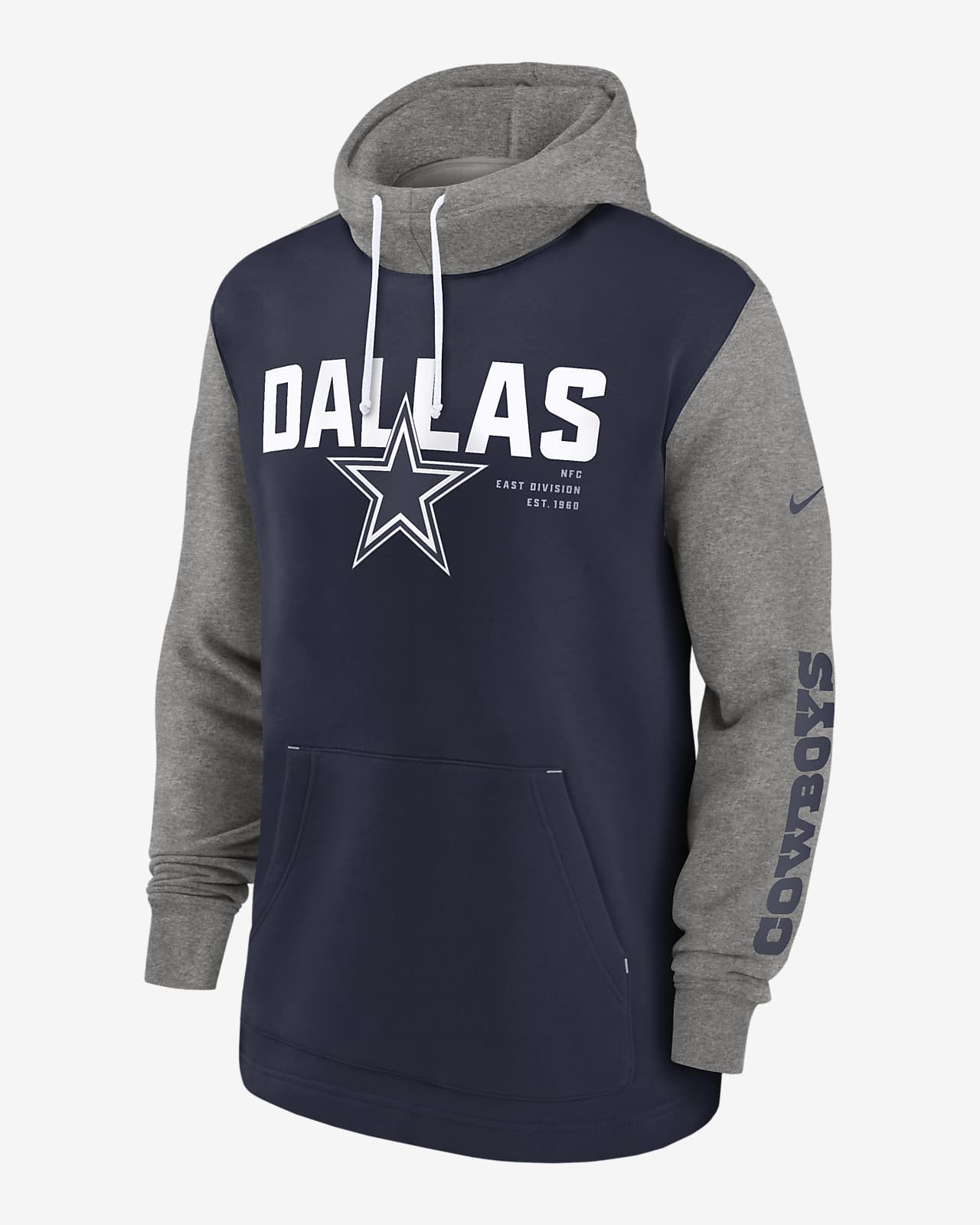Dallas Cowboys Color Block Men's Nike NFL Pullover Hoodie.